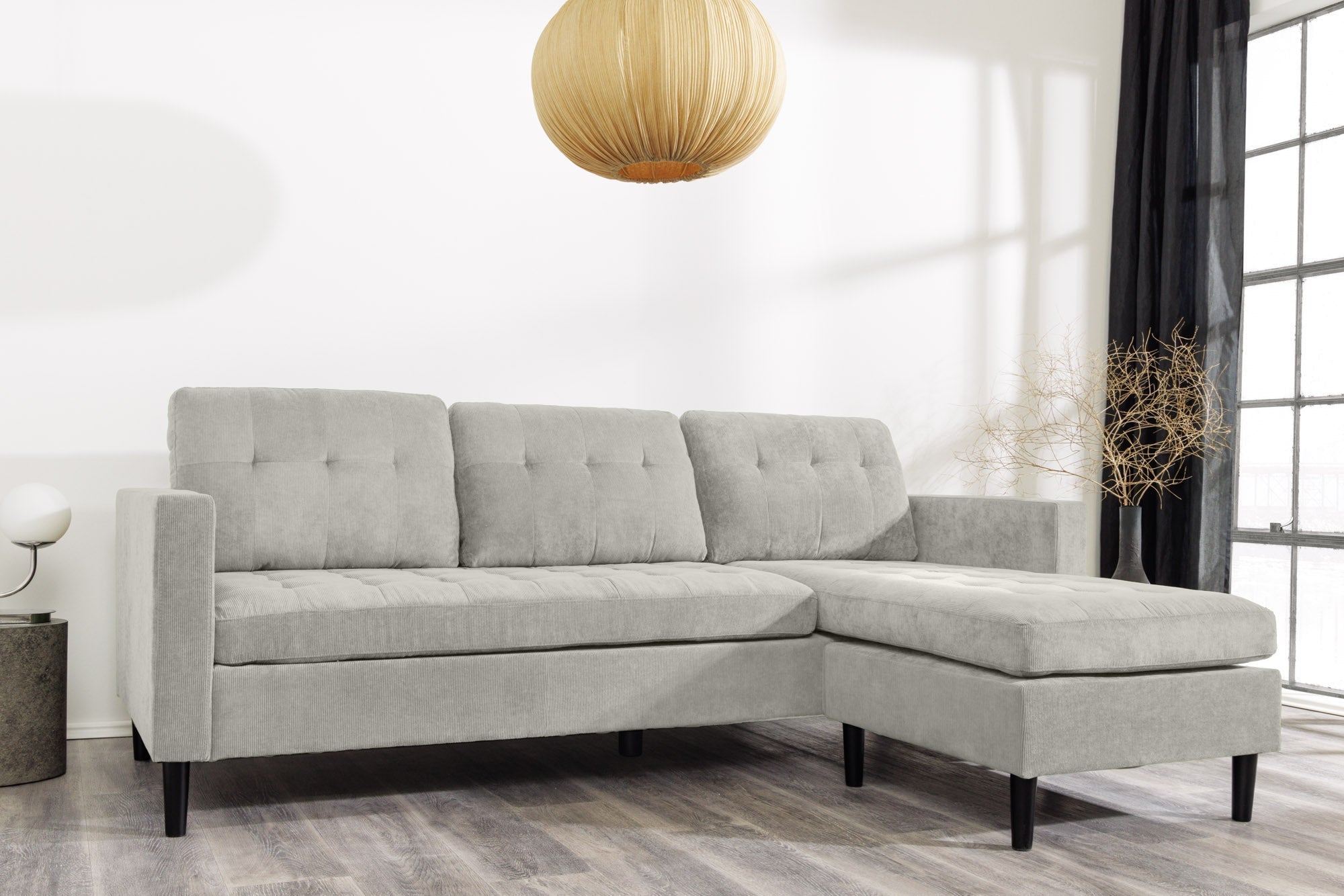 Invicta Canapea STOCKHOLM - 220cm, 3 Locuri | Țesătură Cord | 220x90x85 cm