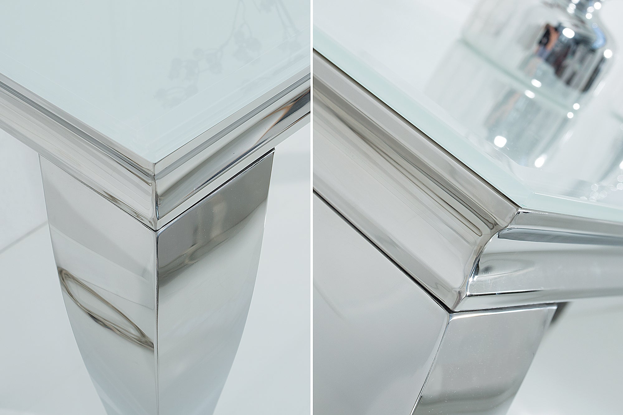 Invicta Consolă MODERN BAROCK - 145cm | Sticlă, Alb | 140x75x50 cm