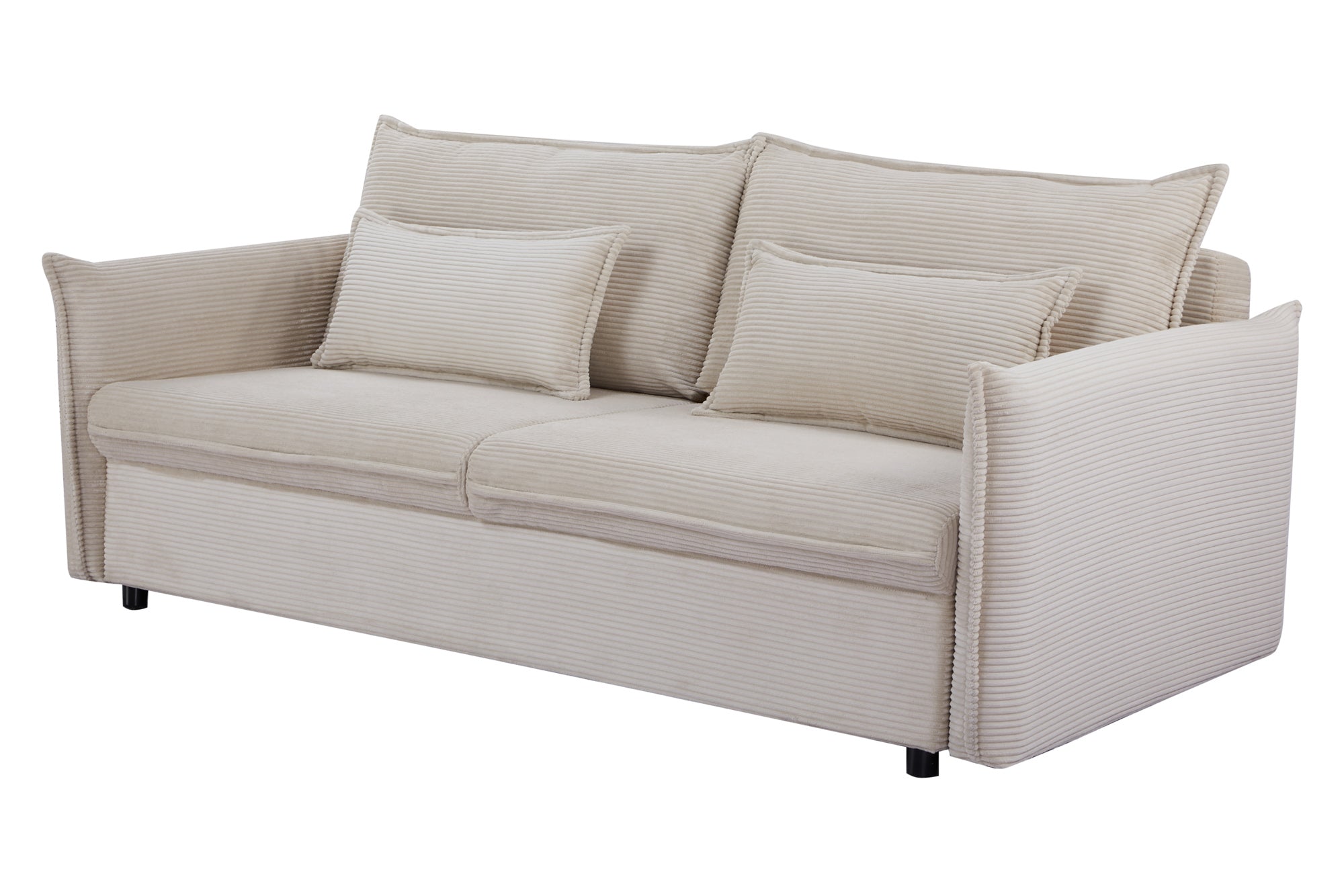Invicta Canapea extensibilă APARTMENT - 215cm, Extensibilă, 3 Locuri | Țesătură Cord, Bej | 215x90x100 cm