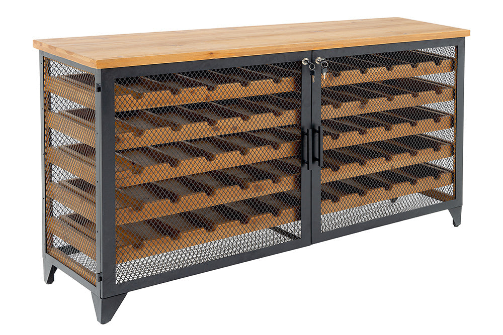 Invicta Dulap BODEGA - 130cm | Metal, Negru | 127x80x40 cm