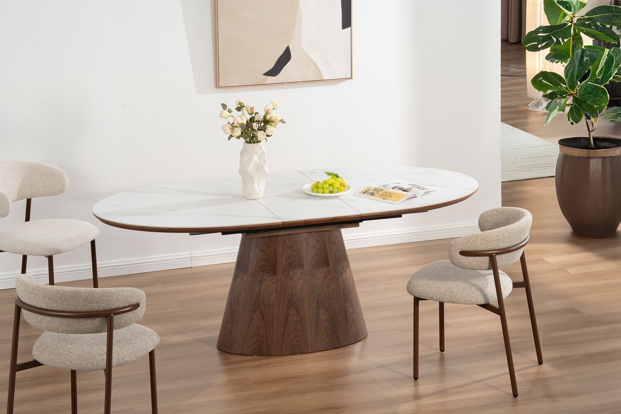 Invicta Masă dining UNIQUE - 200cm | Marmură, Alb