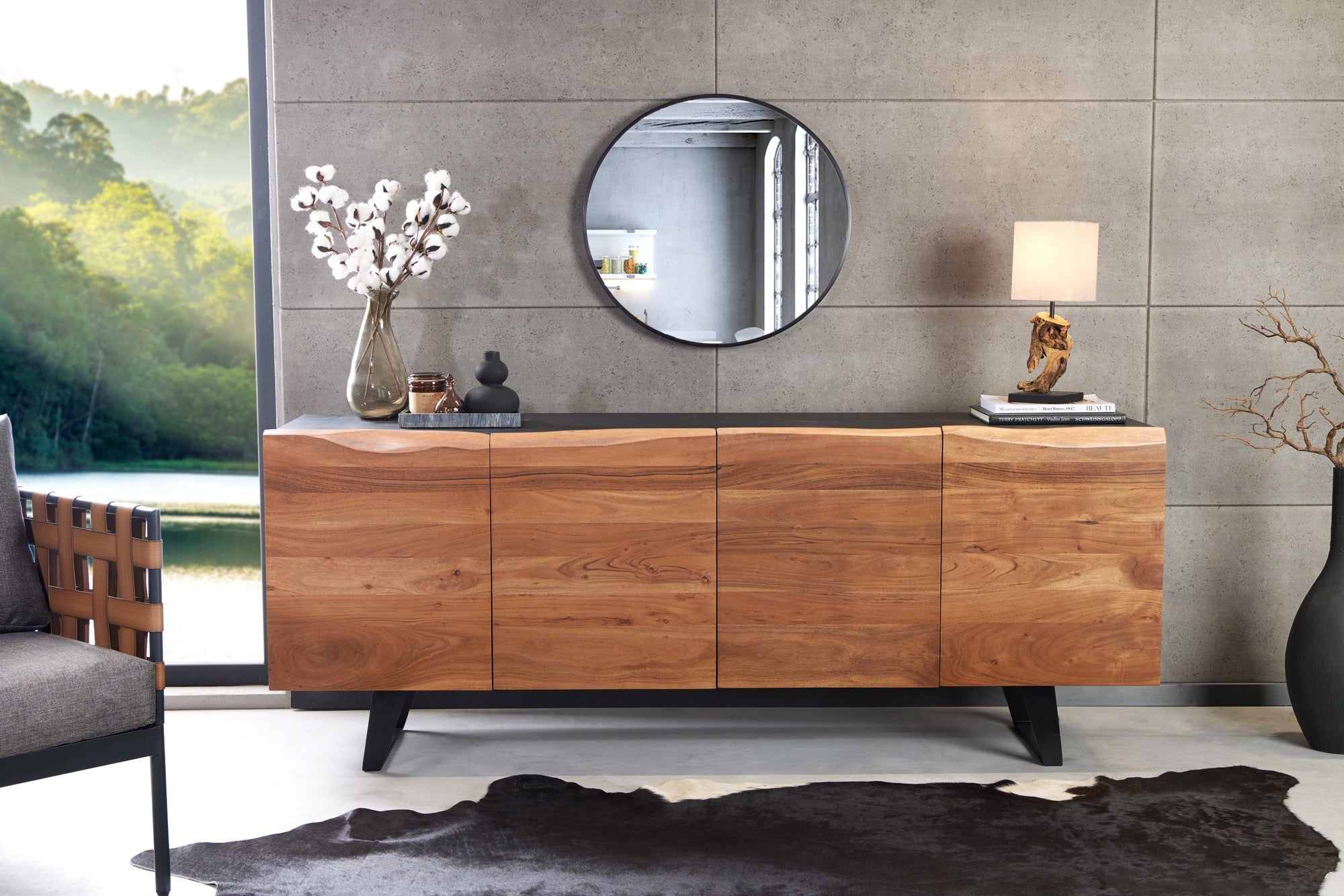 Invicta Comodă ORGANIC ARTWORK - 180cm | Acacia | 180x75x45 cm