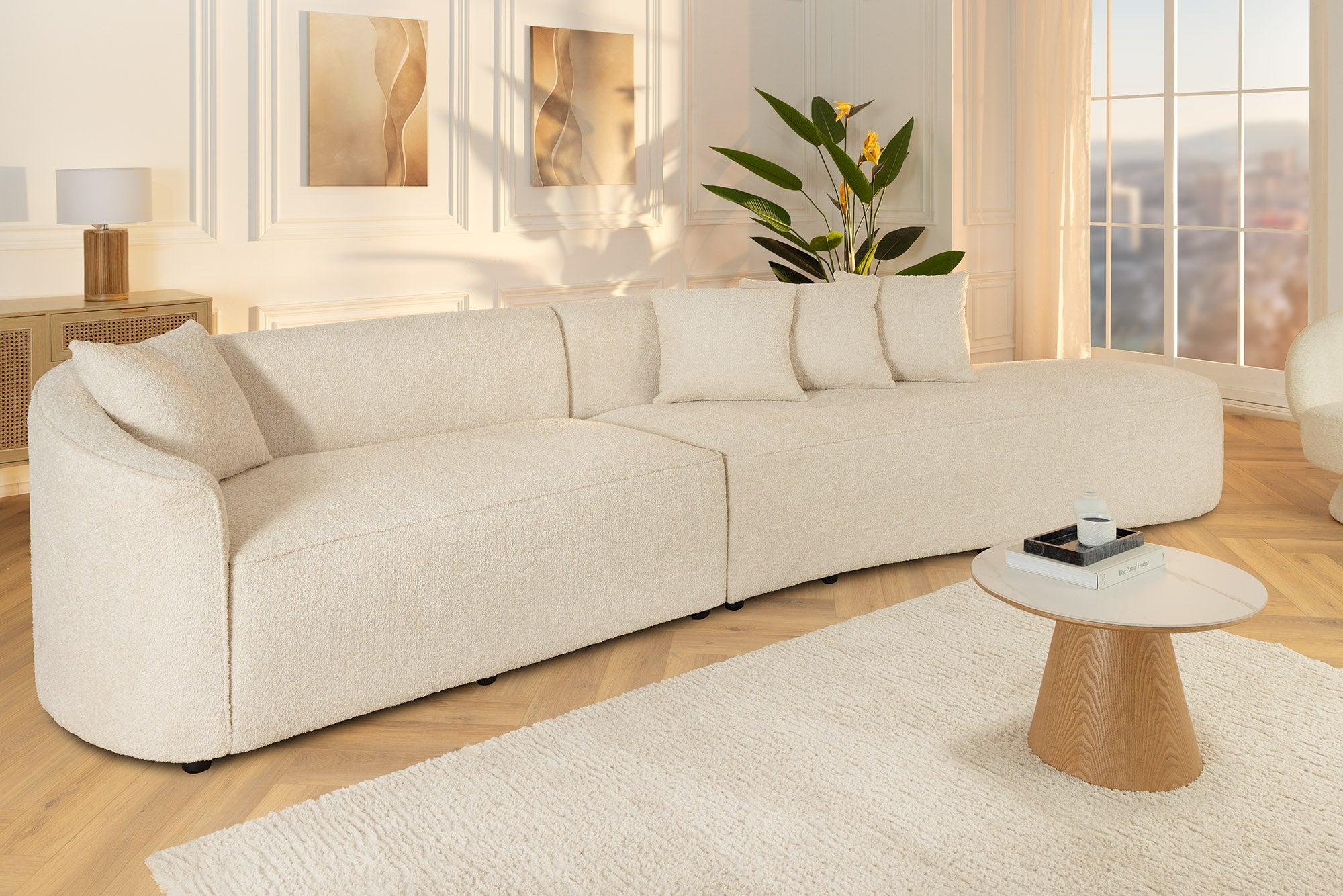 Invicta Canapea ATELIER L - 330cm, 3 Locuri | Bej | 330x80x90 cm