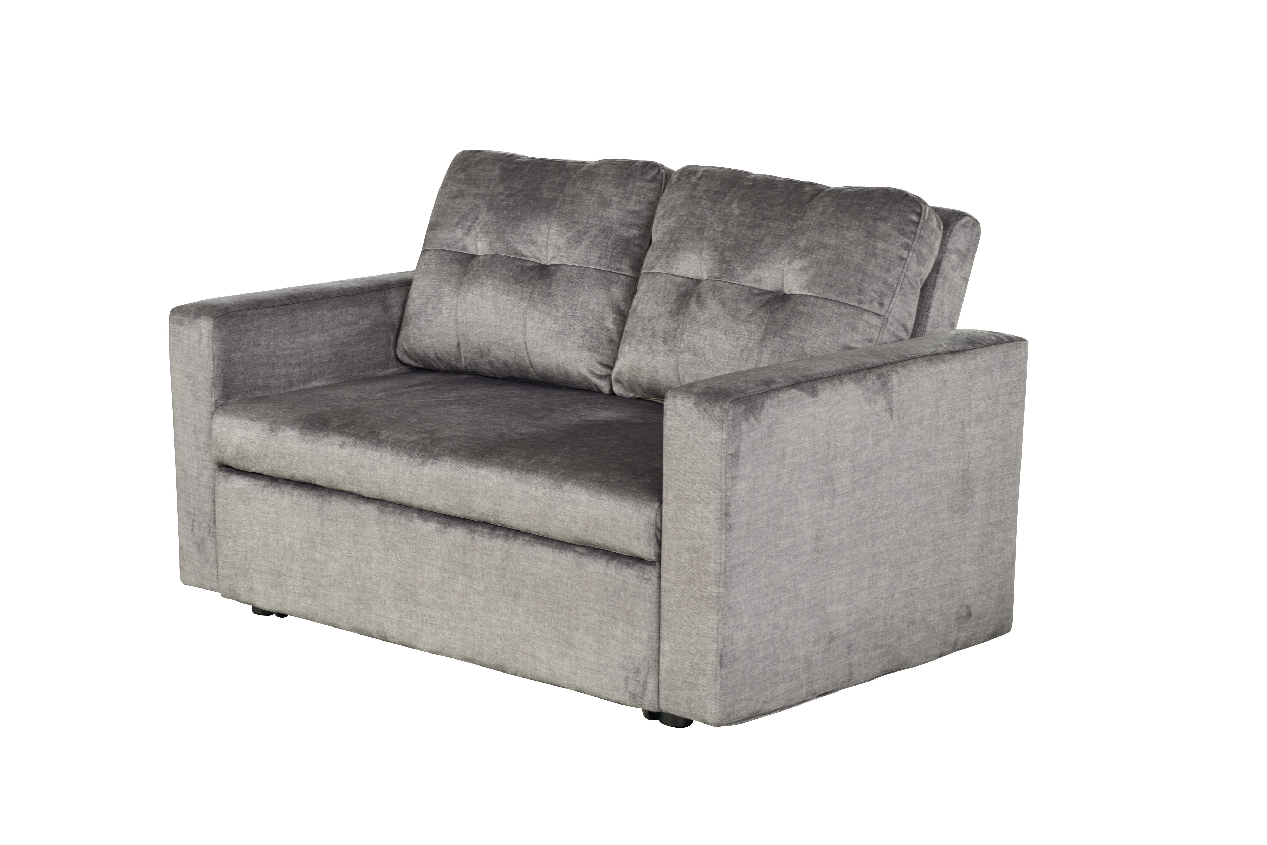 Invicta Canapea extensibilă SMART - 140cm, 2 Locuri | Catifea, Gri | 142x82x86 cm