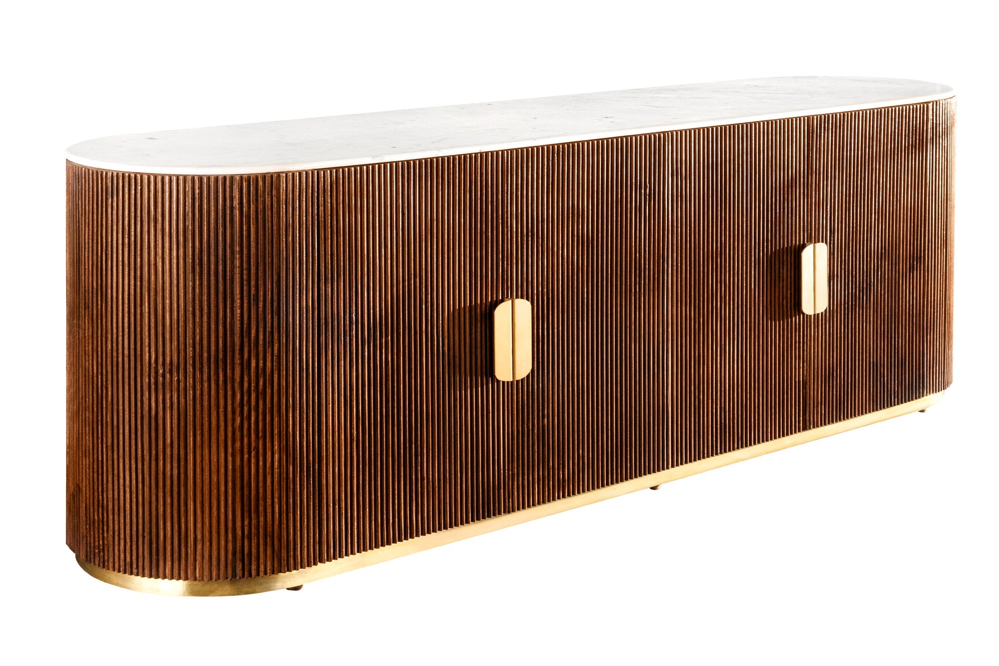 Invicta Comodă GATSBY - 170cm | Mango, Marmură, Alb | 170x87x45 cm