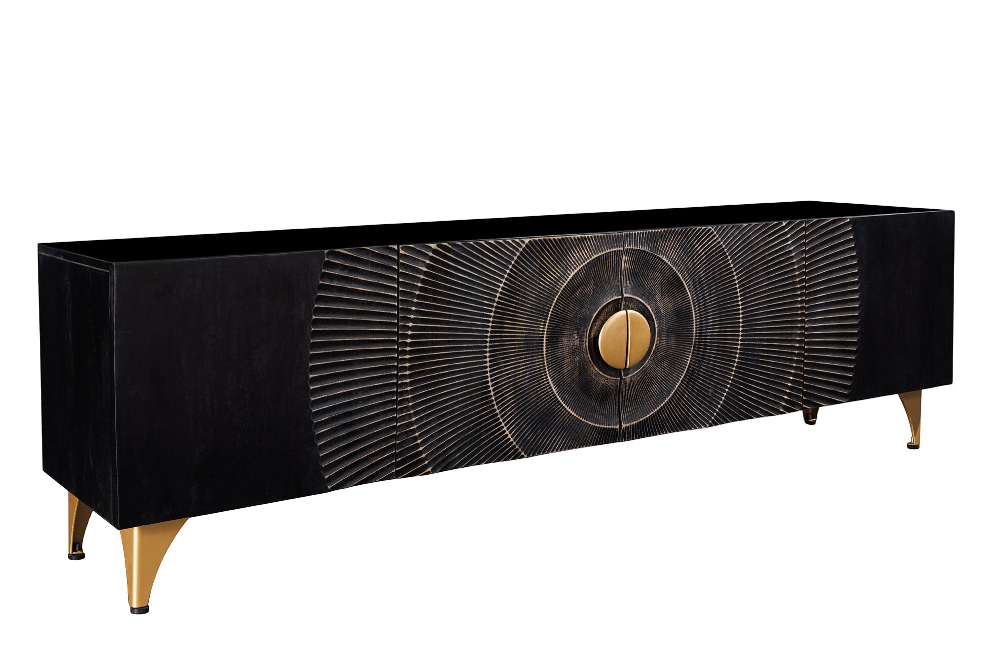 Invicta Comodă TV TV - 180cm | Mango, Negru | 180x55x40 cm