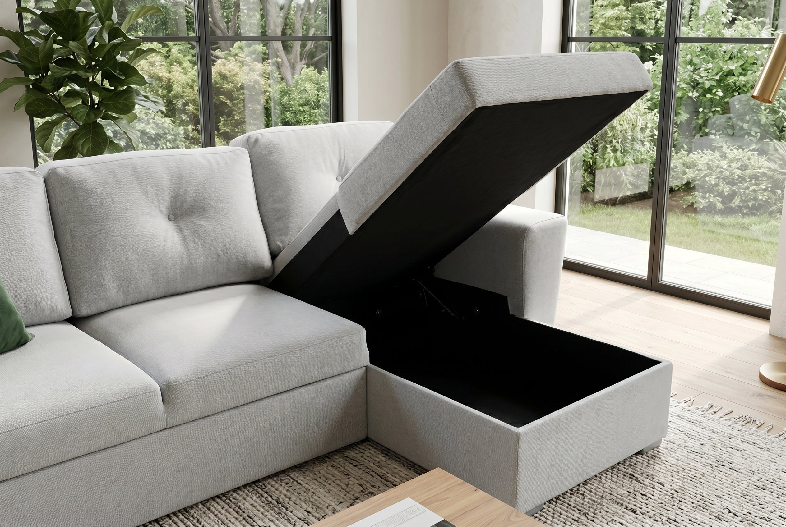 Invicta Canapea extensibilă APARTMENT - 245cm, Extensibilă, 3 Locuri | Țesătură Texturată, Bej | 245x90x155 cm