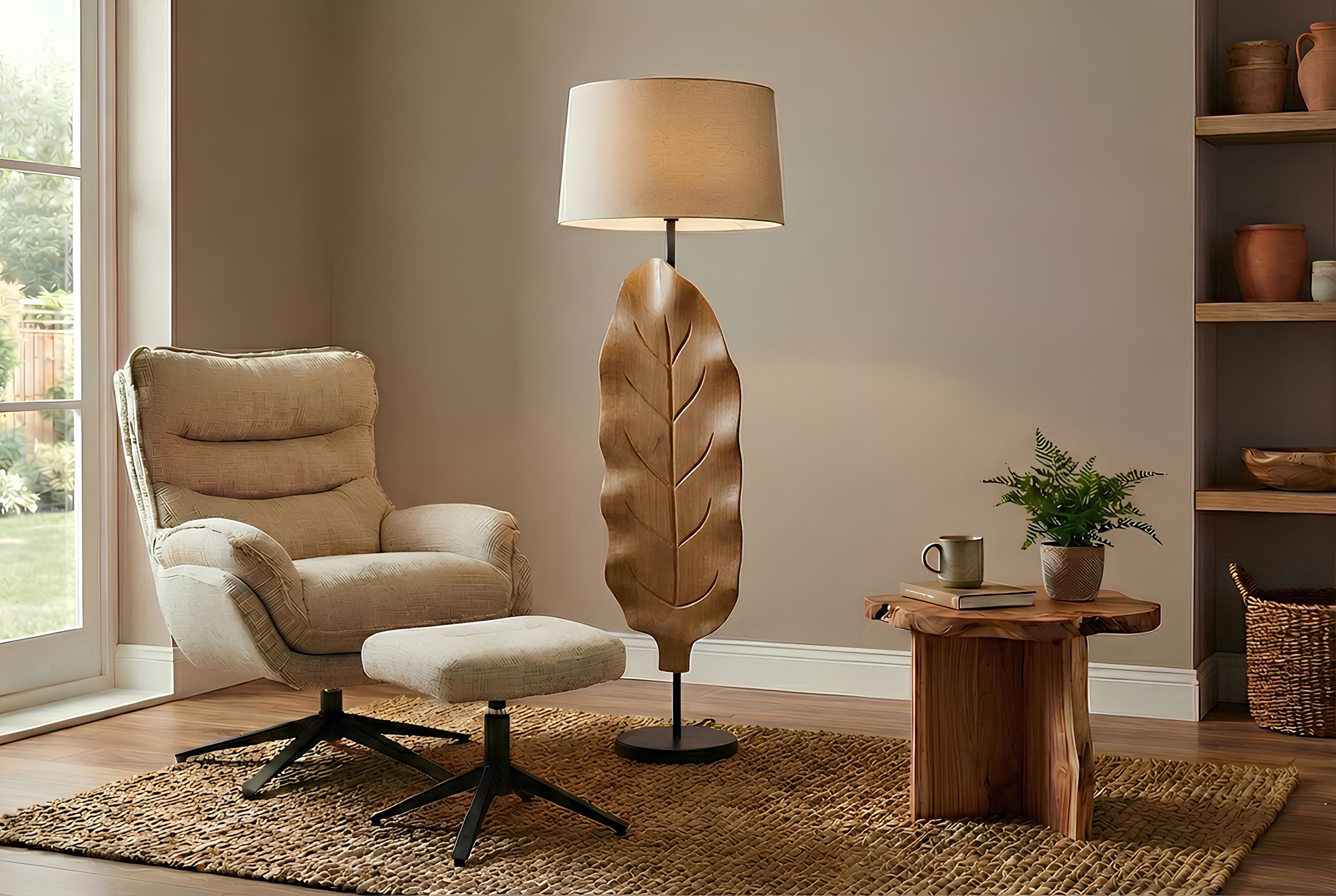 Invicta Lampadar LEAF - 130cm | Alb | 45x131x45 cm