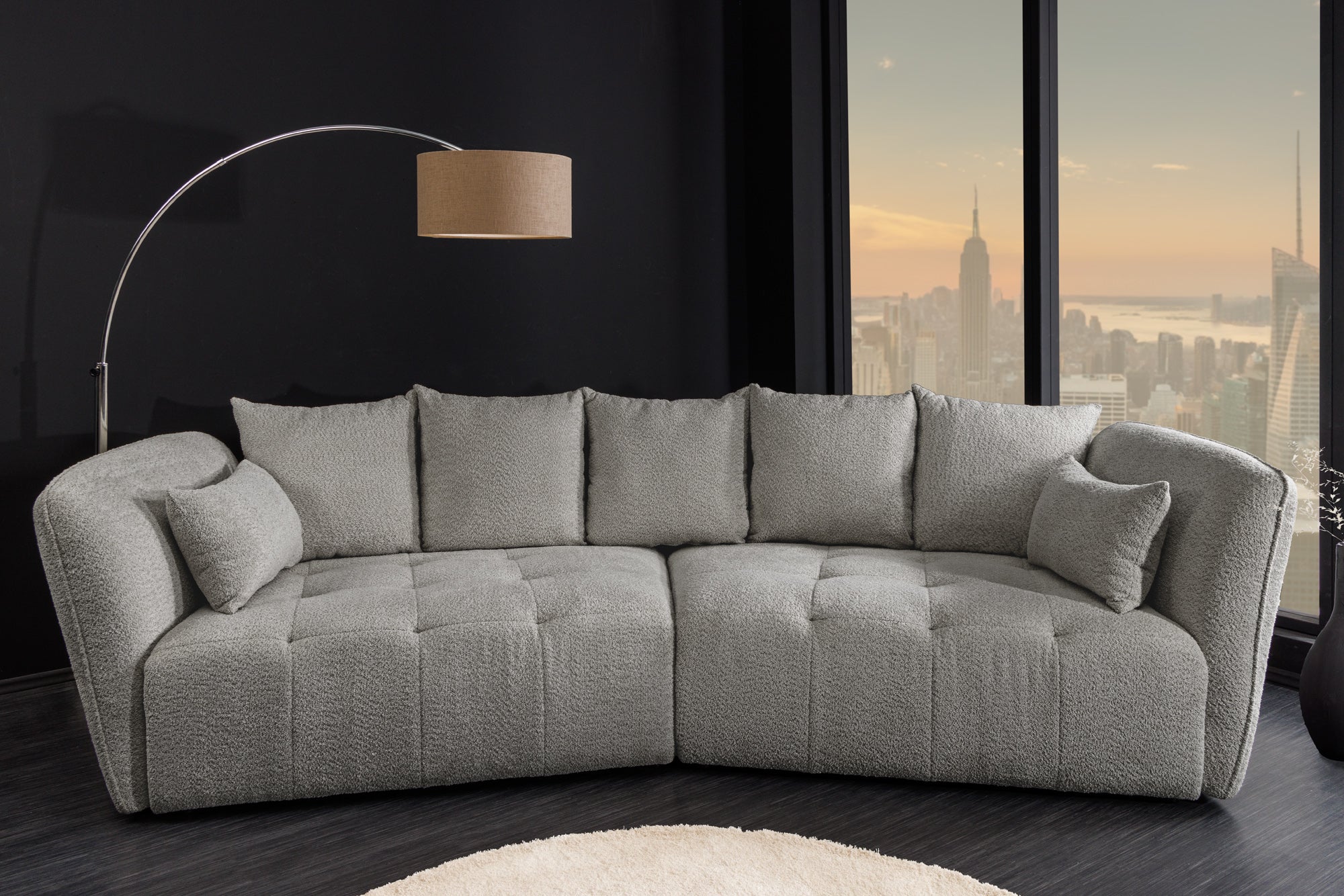 Invicta Canapea ROYAL - 295cm | Gri | 295x86x145 cm
