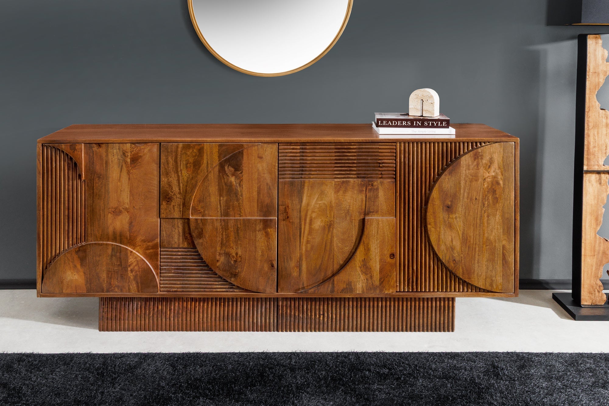 Invicta Comodă ART DECO - 170cm | Mango, Maro | 170x80x38 cm