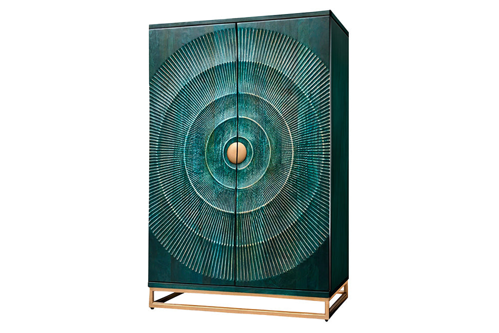 Invicta Dulap GOLDEN SUNSET - 140cm | Mango, Auriu | 95x141x42 cm