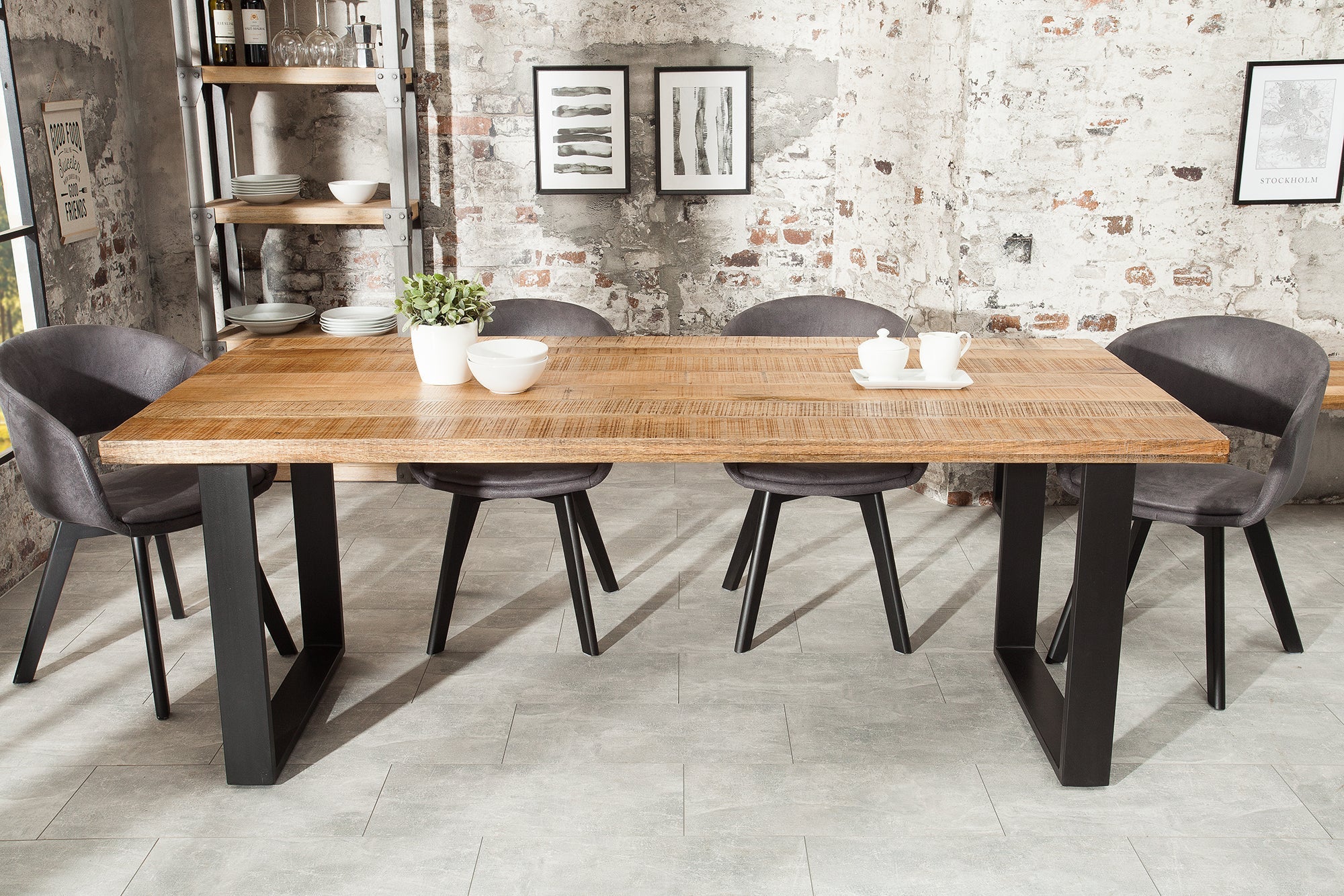 Invicta Masă dining IRON CRAFT - 160cm | Mango, Natural | 160x77x90 cm
