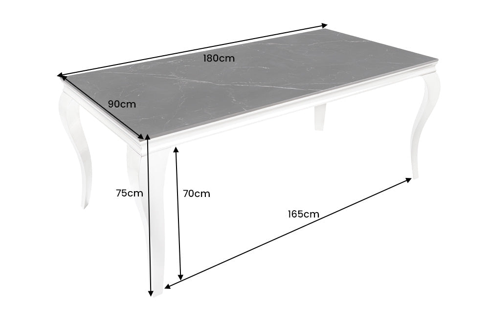 Invicta Masă dining MODERN BAROCK - 180cm | Roșu | 180x75x90 cm