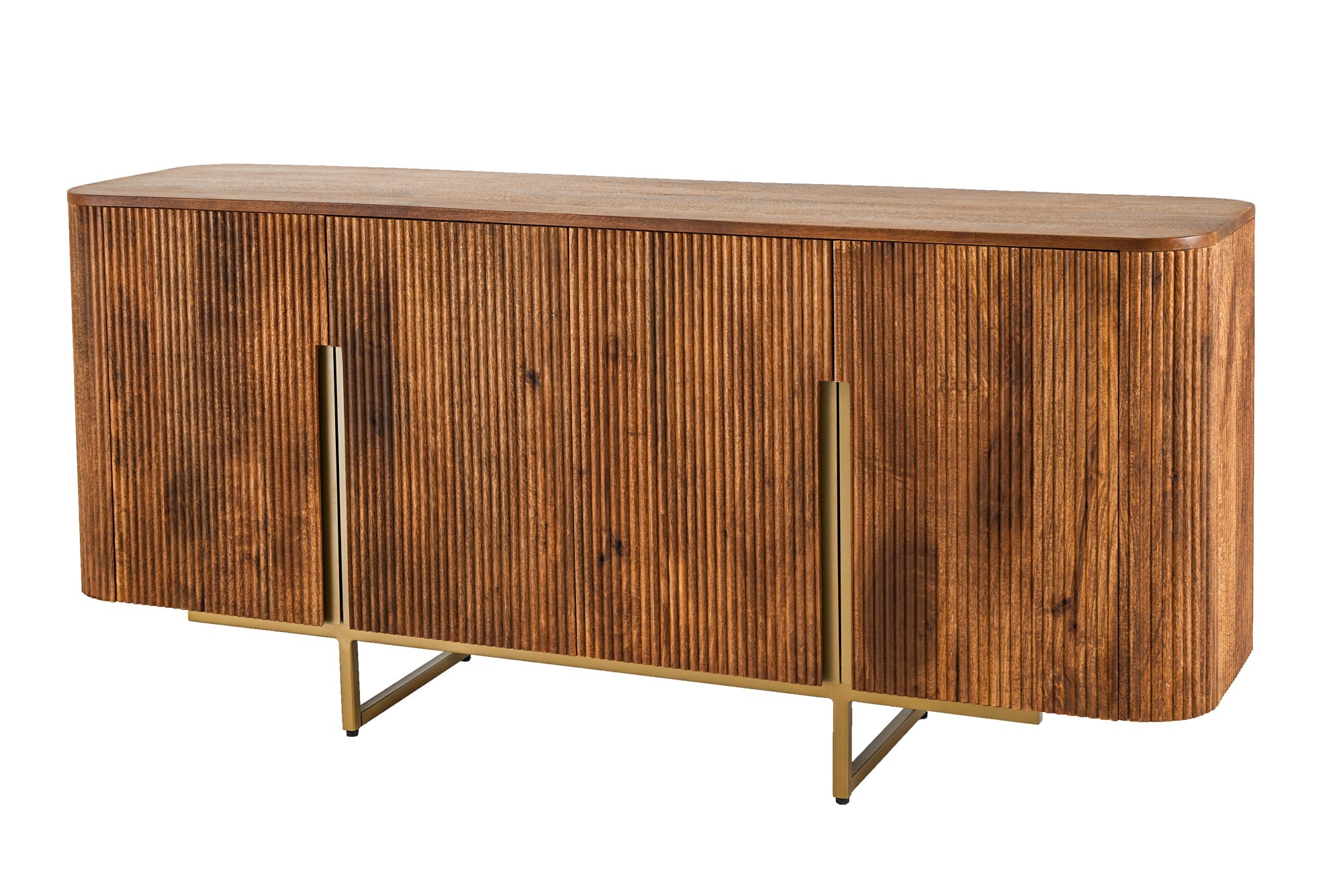 Invicta Comodă GATSBY - 160cm | Mango, Auriu | 160x75x40 cm
