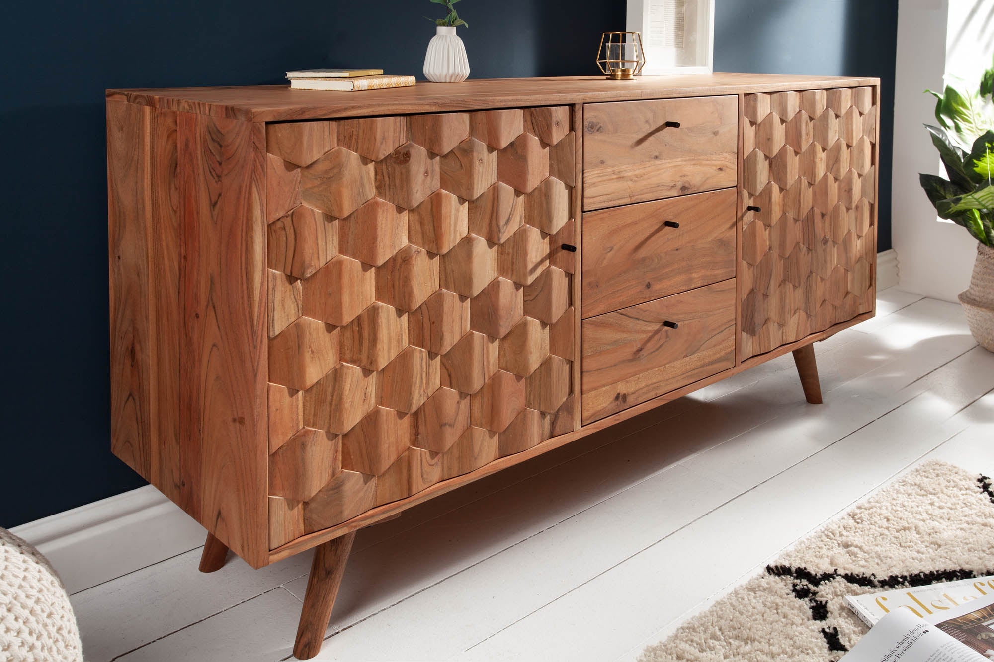 Invicta Comodă MYSTIC LIVING - 145cm | Acacia | 145x75x40 cm