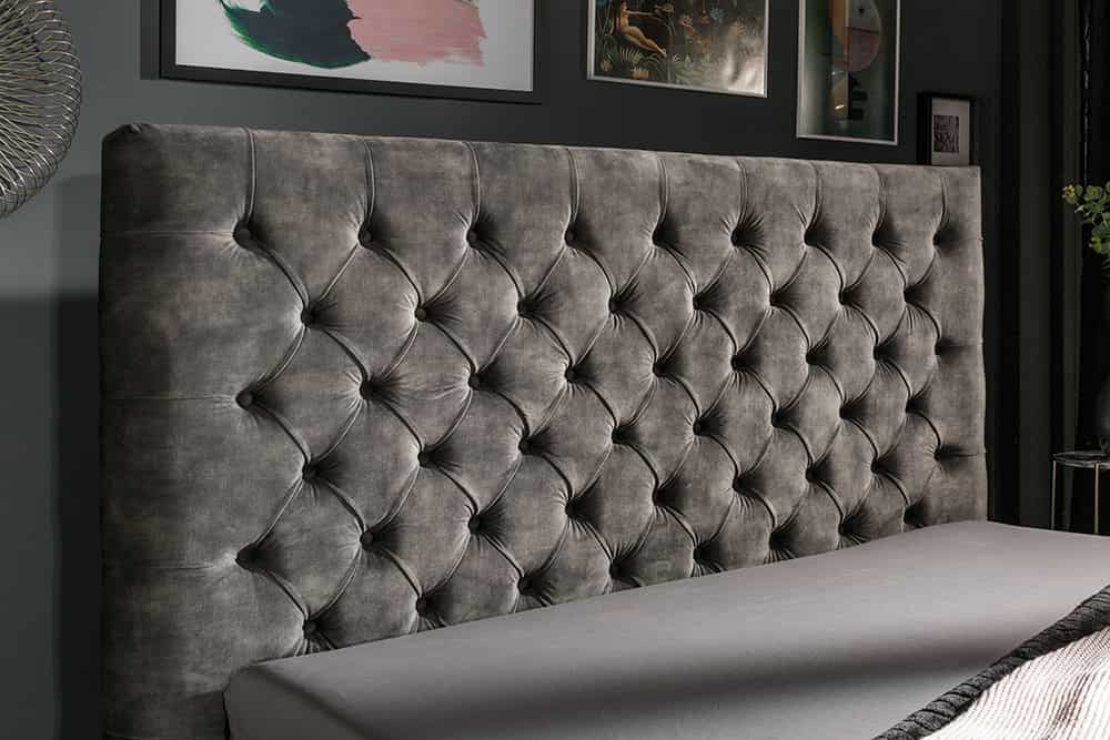 Invicta Pat PARIS CHESTERFIELD - 200cm | Catifea, Gri | 190x138x220 cm