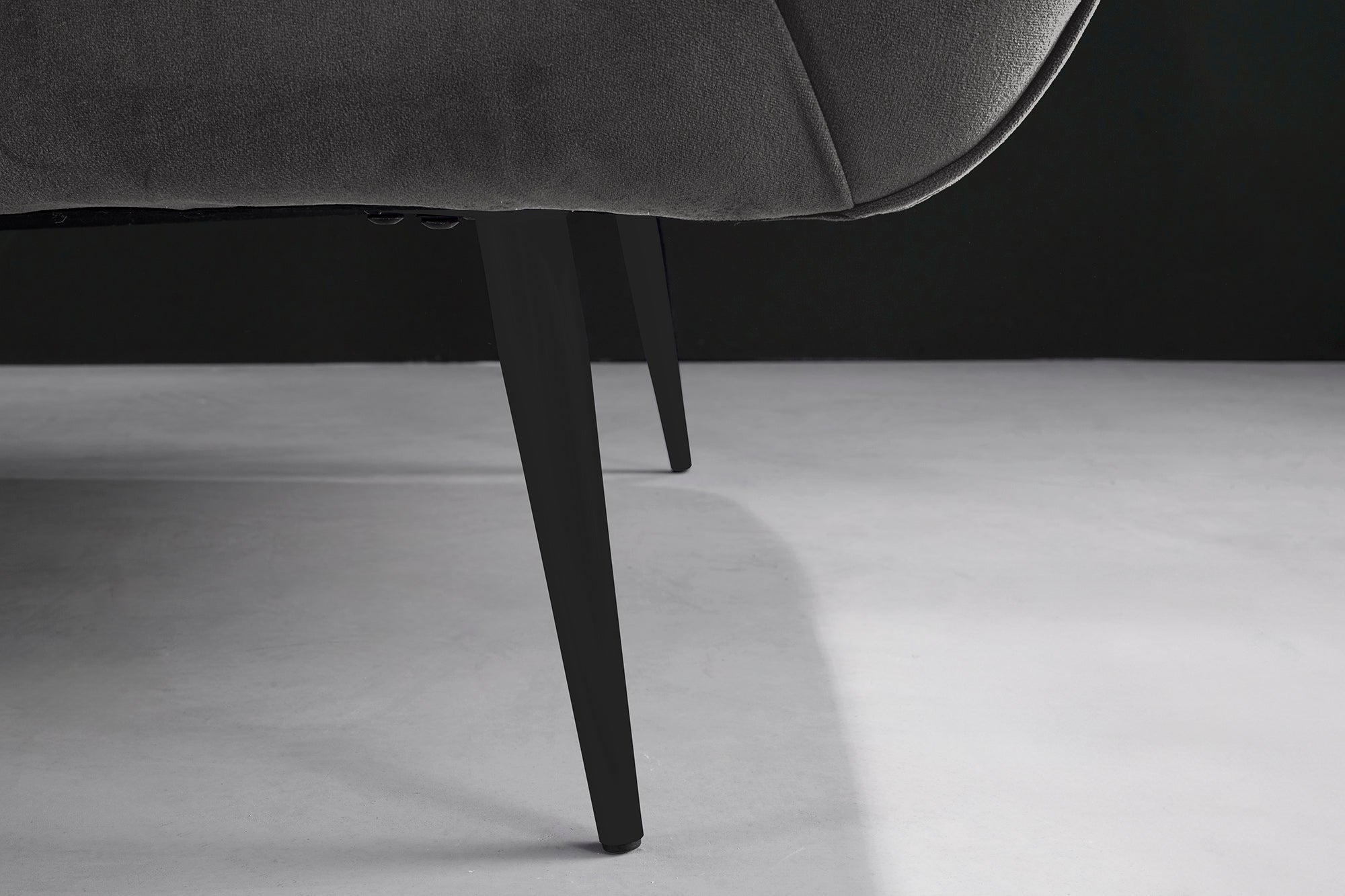 Invicta Canapea NOBLESSE - 165cm, 2 Locuri | Catifea, Negru | 165x78x90 cm