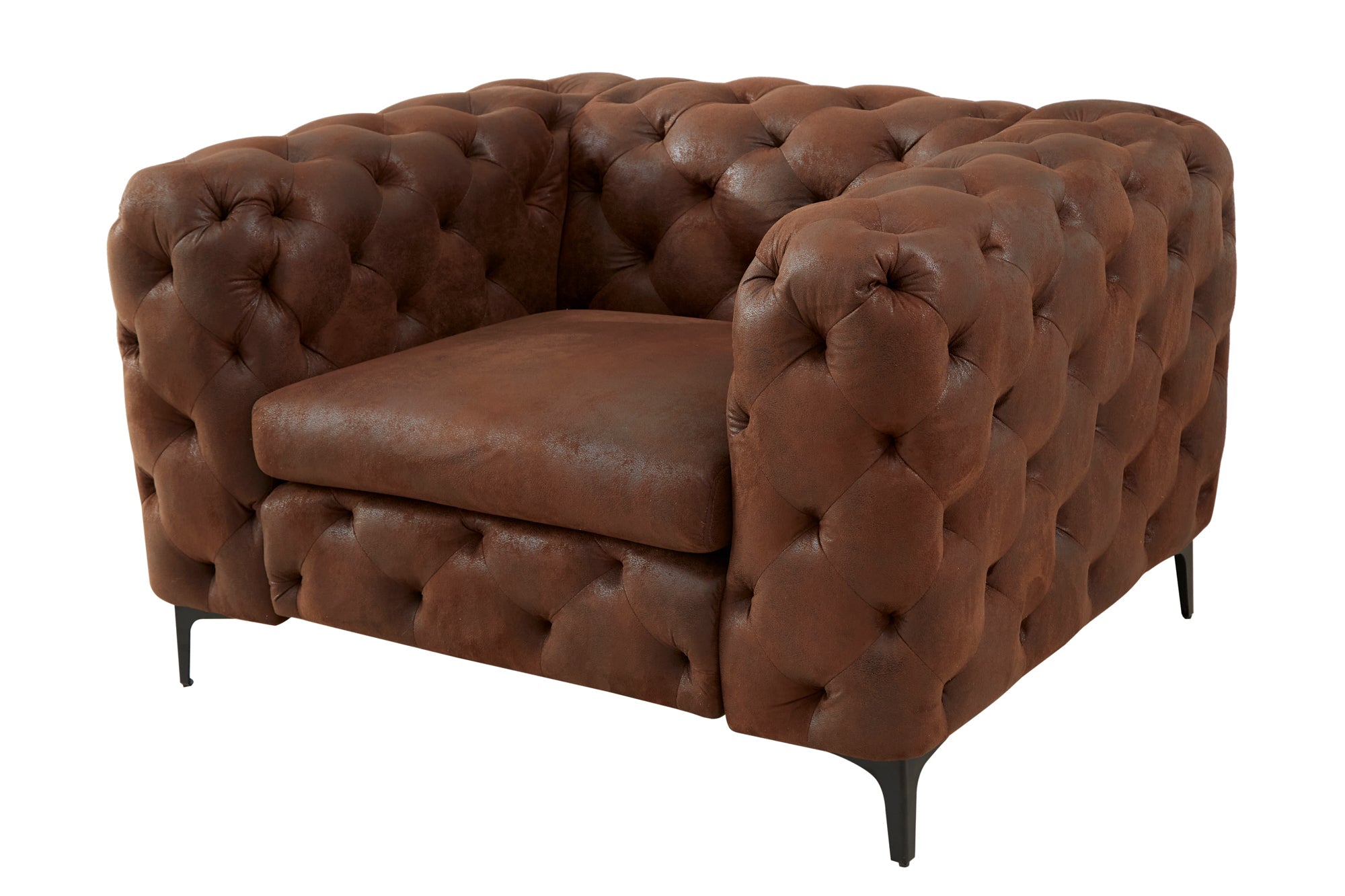 Invicta Fotoliu MODERN BAROCK - 120cm | Microfibră, Maro | 120x70x100 cm