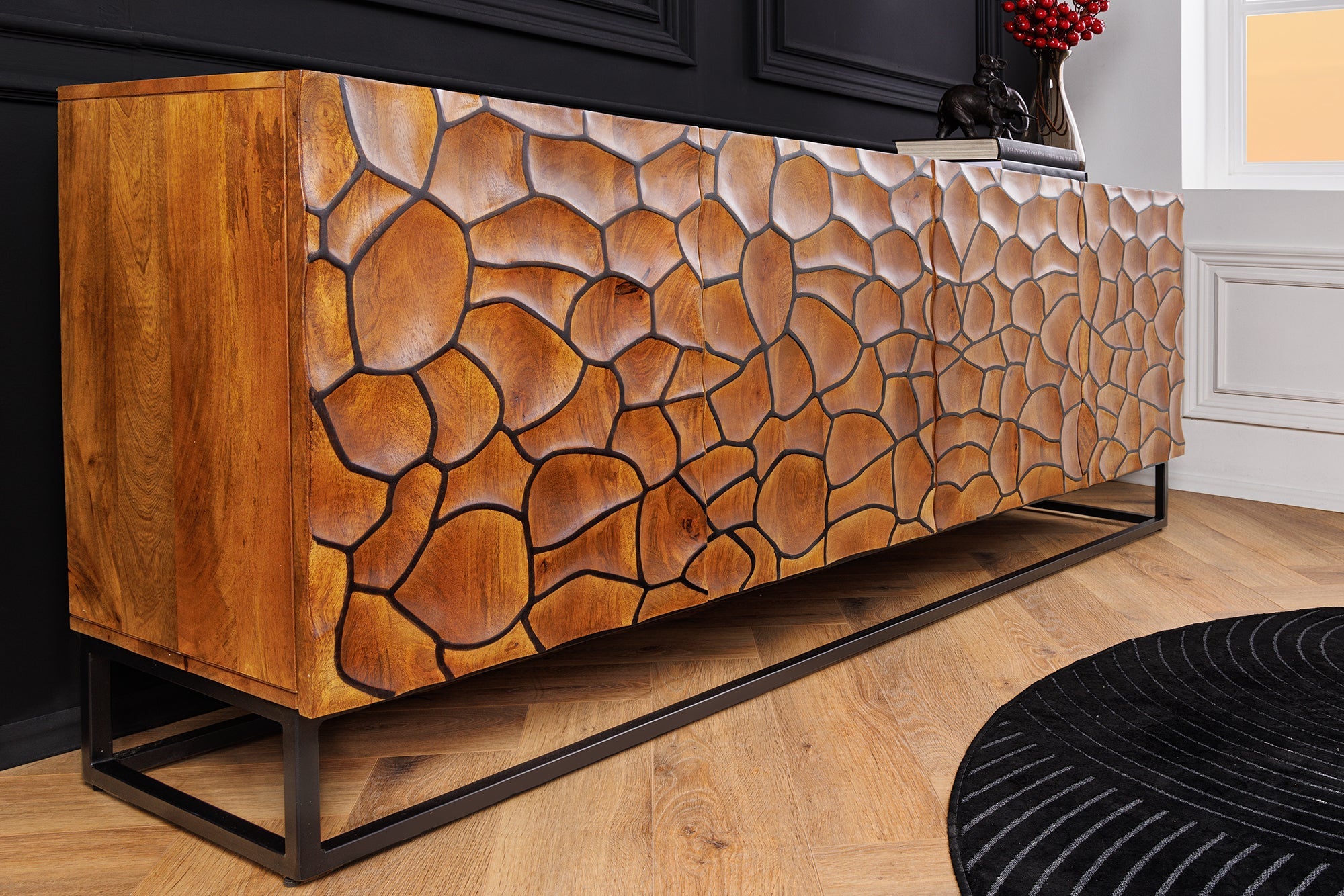 Invicta Comodă VULCANO - 180cm | Mango, Maro | 177x75x38 cm