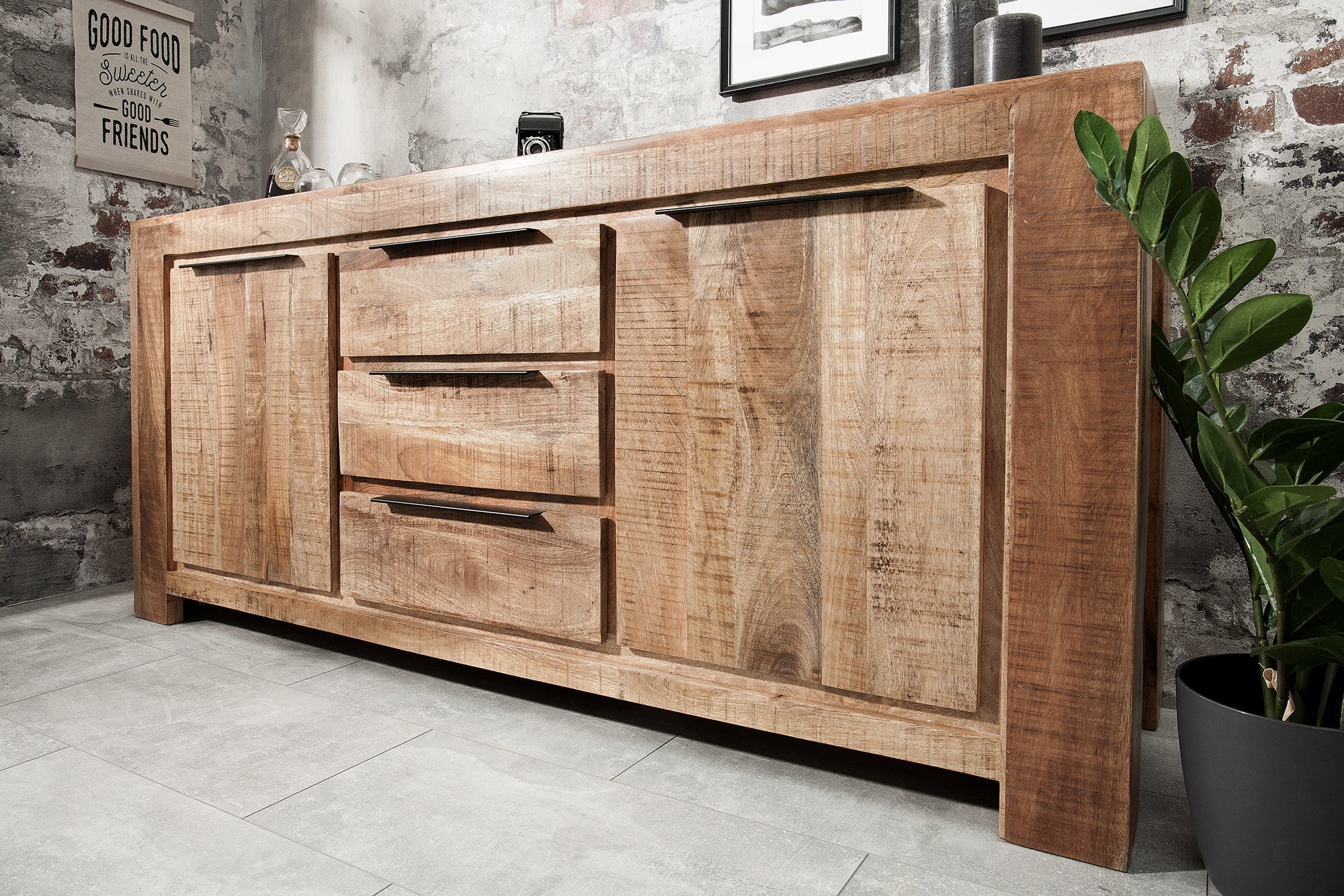 Invicta Comodă IRON CRAFT - 175cm | Mango, Natural | 174x76x50 cm