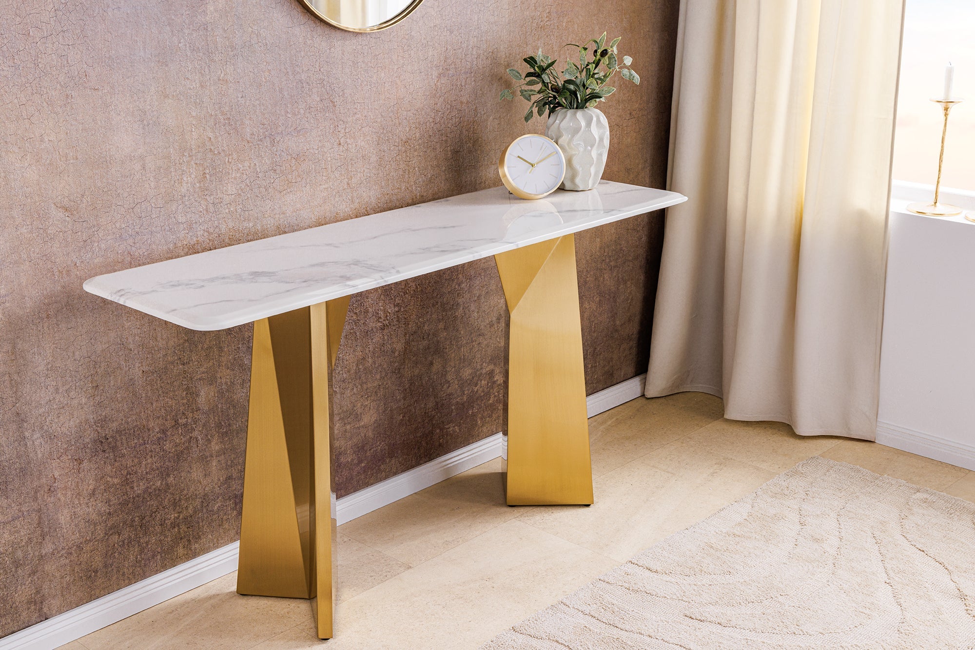 Invicta Consolă EXTRAVAGANCIA - 140cm | Marmură, Alb | 140x75x40 cm
