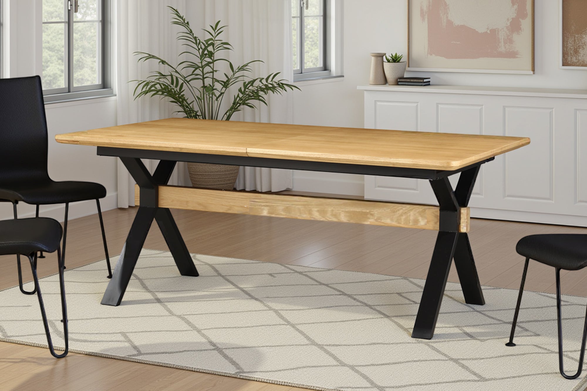 Invicta Masă dining GIANT - 300cm | Stejar, Metal, Negru