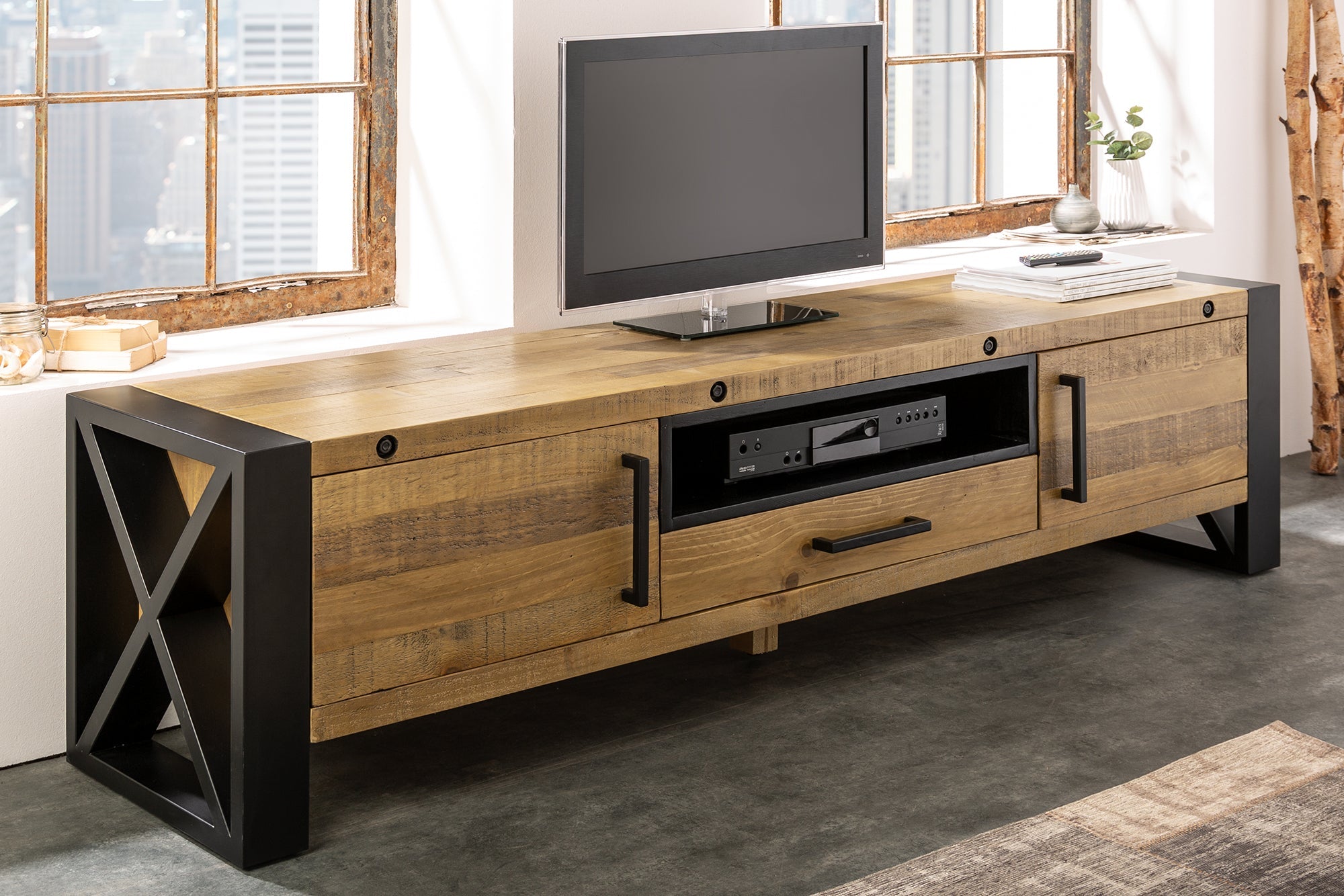 Invicta Comodă TV TV - 200cm | Pin, Natural | 200x50x45 cm