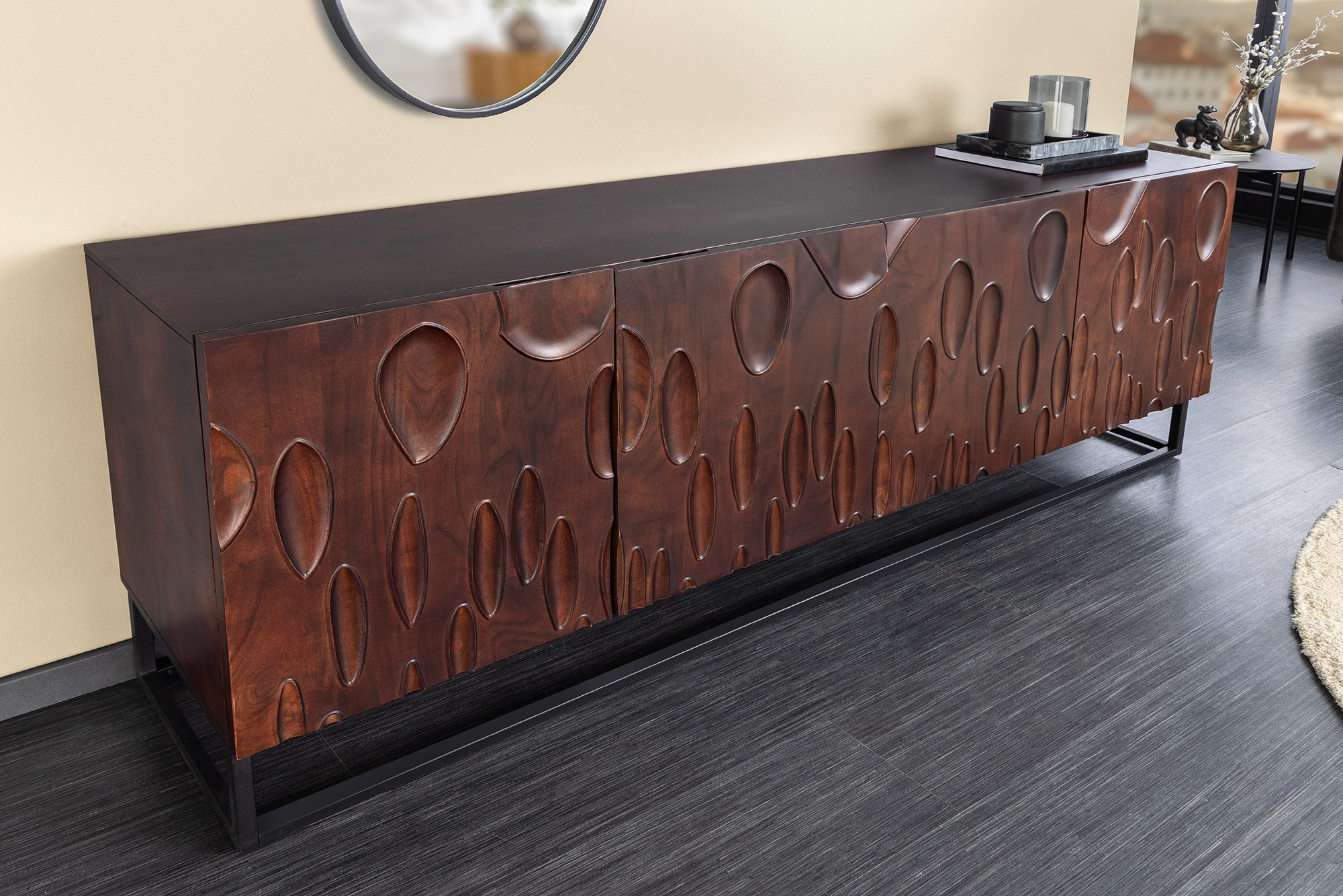 Invicta Comodă DUNE - 175cm | Acacia, Maro | 175x76x40 cm