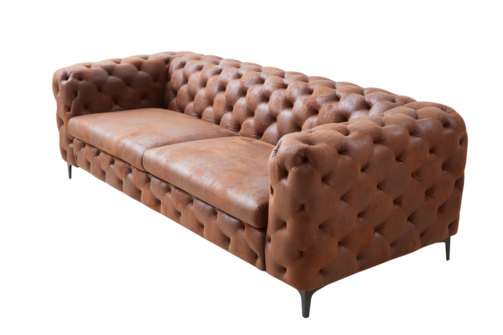 Invicta Canapea MODERN BAROCK - 240cm, 3 Locuri | Microfibră, Maro | 235x72x95 cm