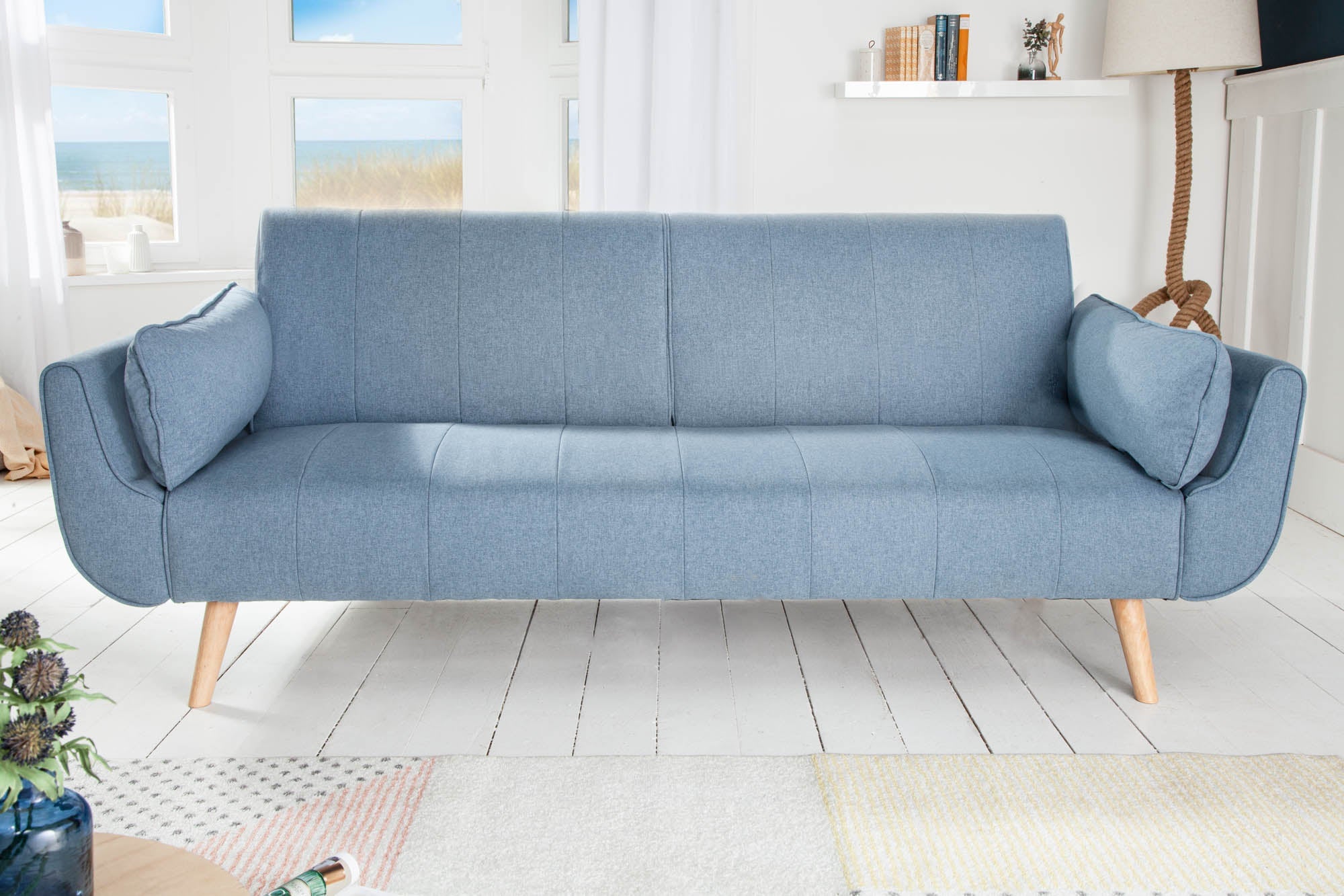 Invicta Canapea extensibilă DIVANI - 215cm | Catifea, Verde | 215x85x91 cm