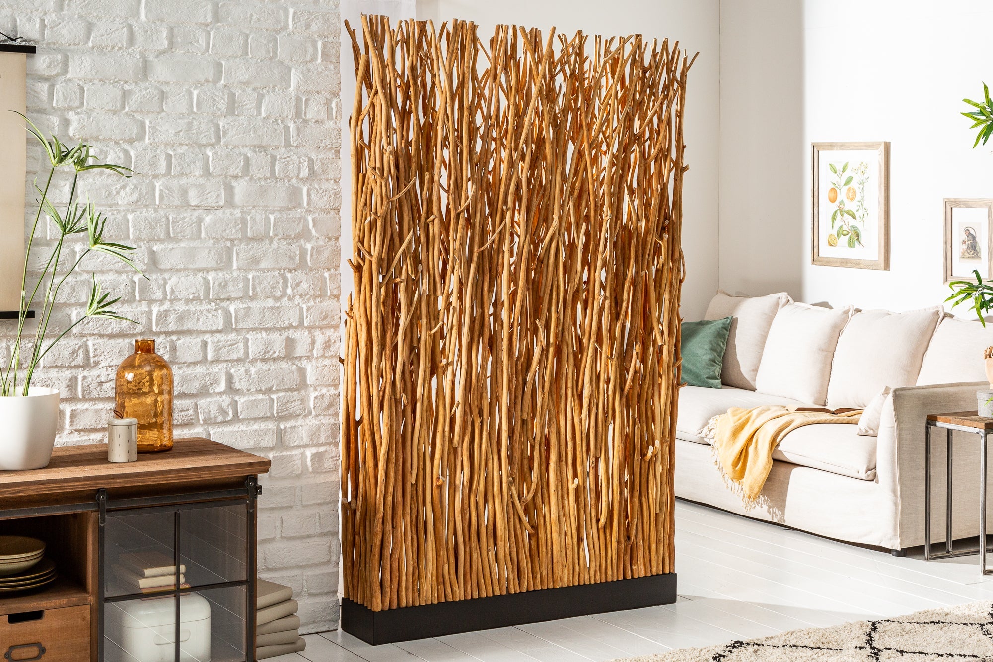Invicta Lampadar NATURAL PARAVENT - 180cm | Longan, Natural | 110x180x20 cm