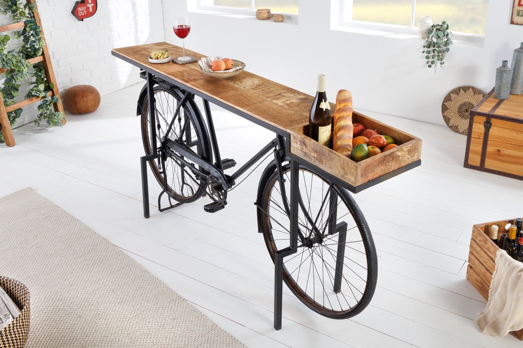 Invicta Consolă BICYCLE - 195cm | Mango | 194x94x38 cm