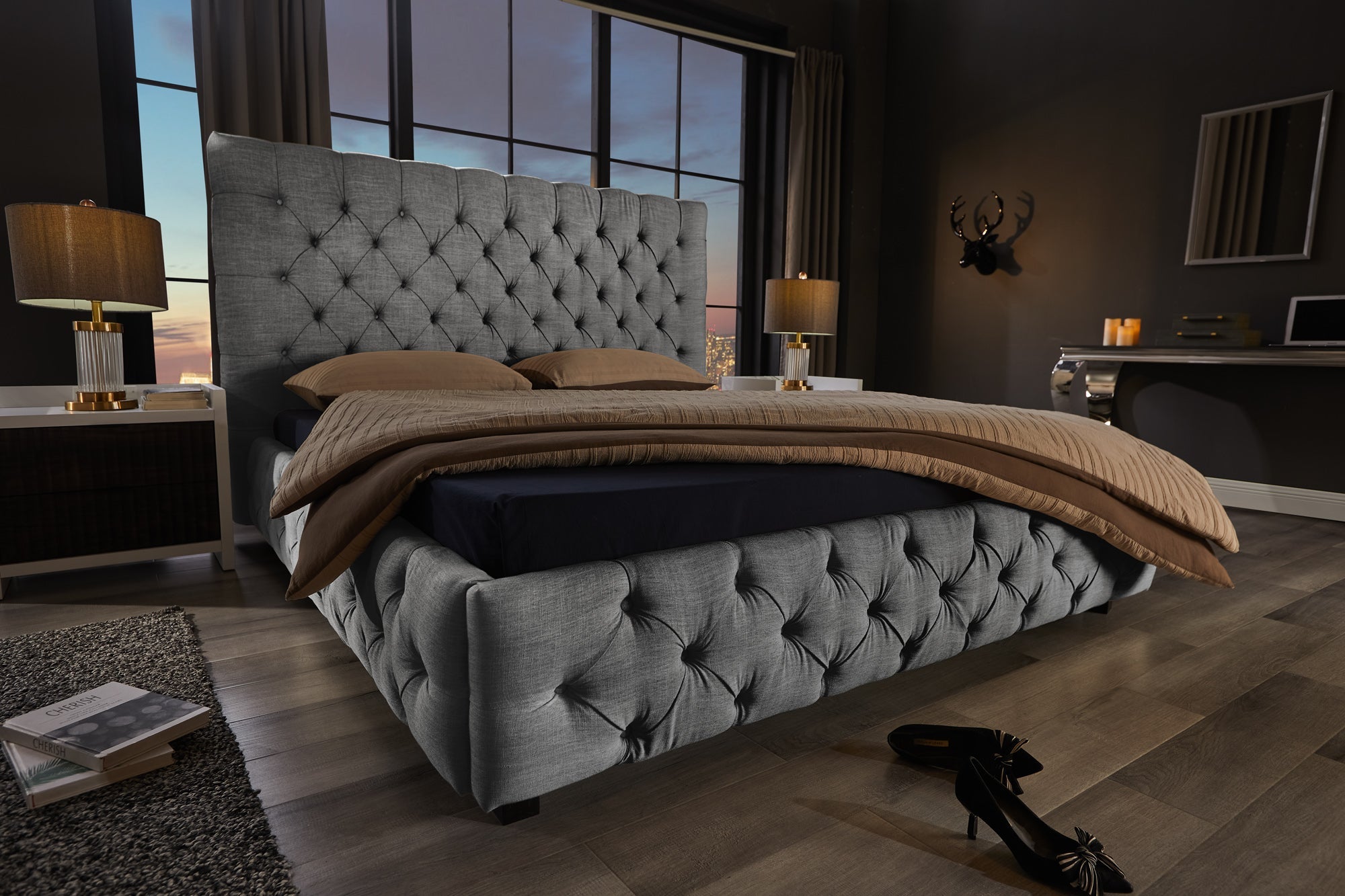 Invicta Pat PARIS CHESTERFIELD - 200cm | In, Gri | 210x138x220 cm