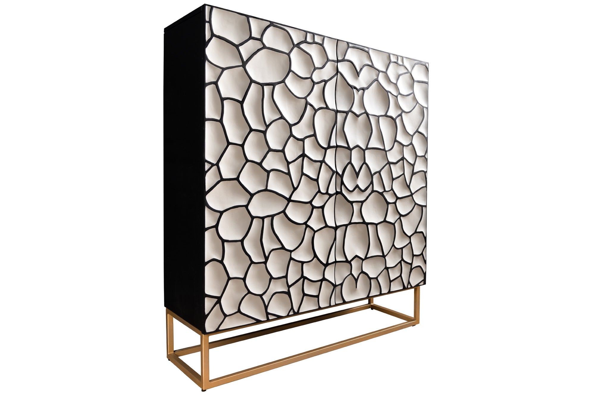 Invicta Vitrină înaltă VULCANO - 120cm | Mango, Alb | 100x120x38 cm