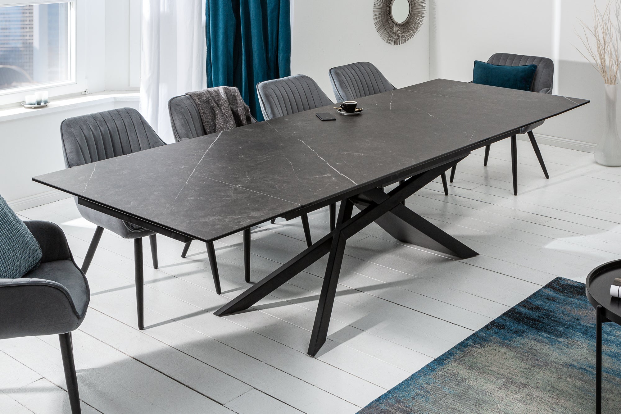 Invicta Masă dining EUPHORIA - 260cm | Sticlă, Roșu | 180x77x90 cm