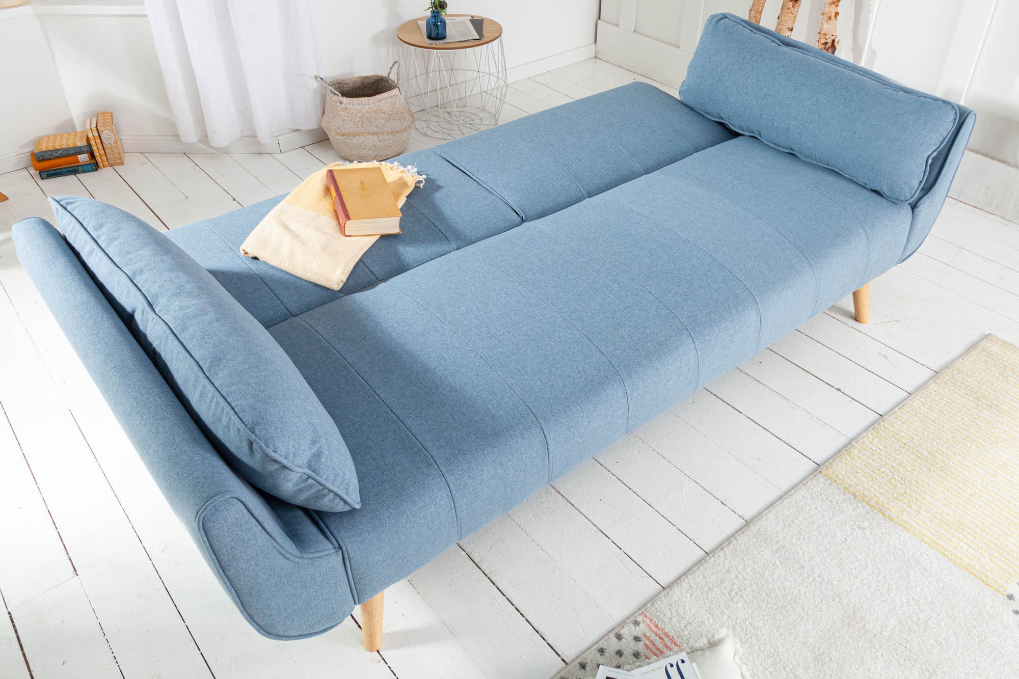 Invicta Canapea extensibilă DIVANI - 215cm | Catifea, Verde | 215x85x91 cm