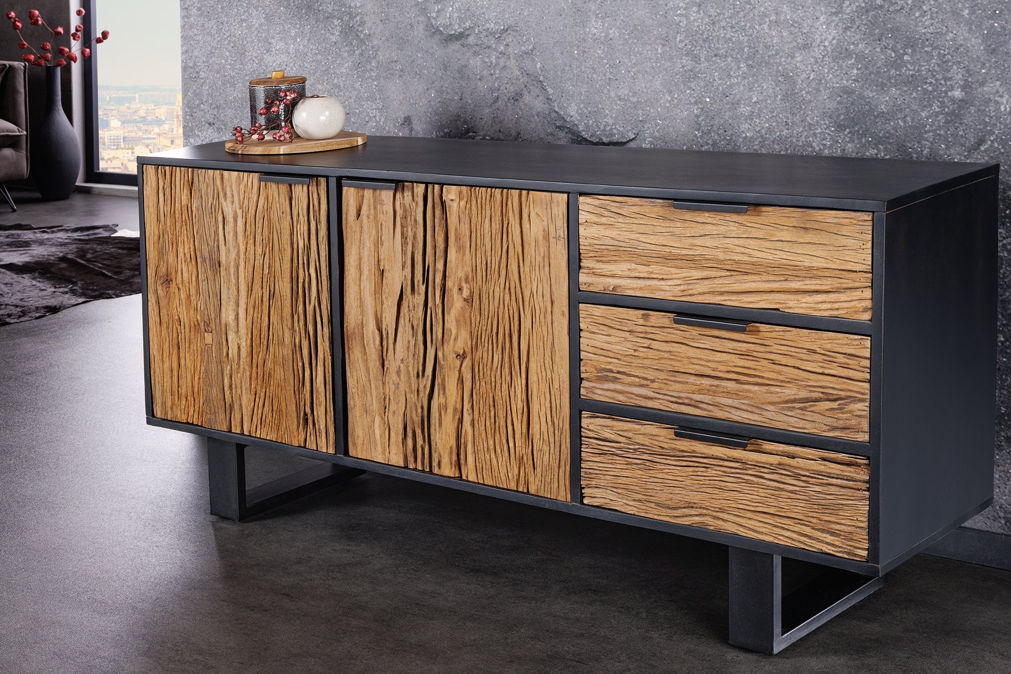 Invicta Comodă BARRACUDA - 150cm | Mango | 150x75x40 cm