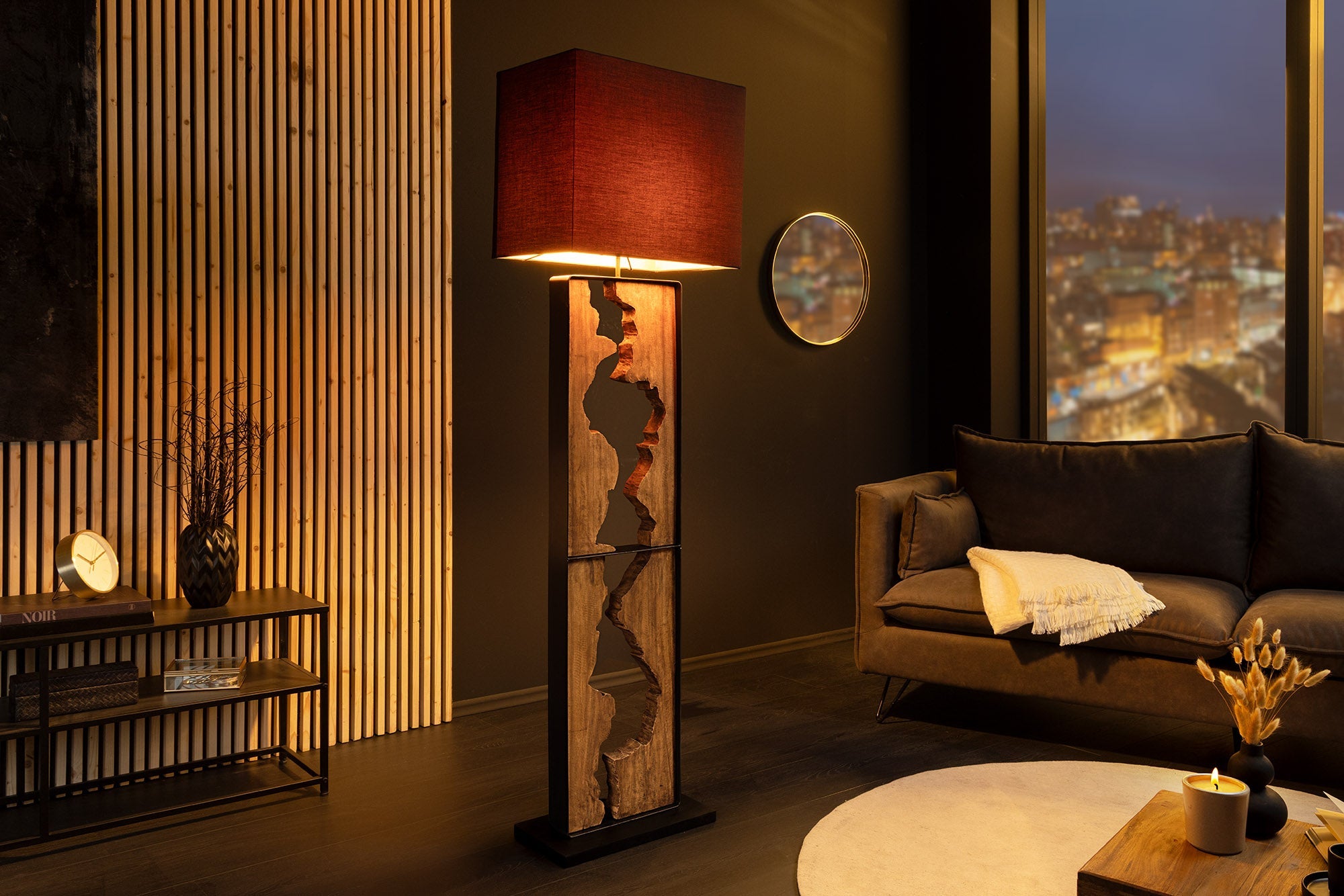Invicta Lampadar DESIGNED BY NATURE - 165cm | Negru | 45x166x30 cm