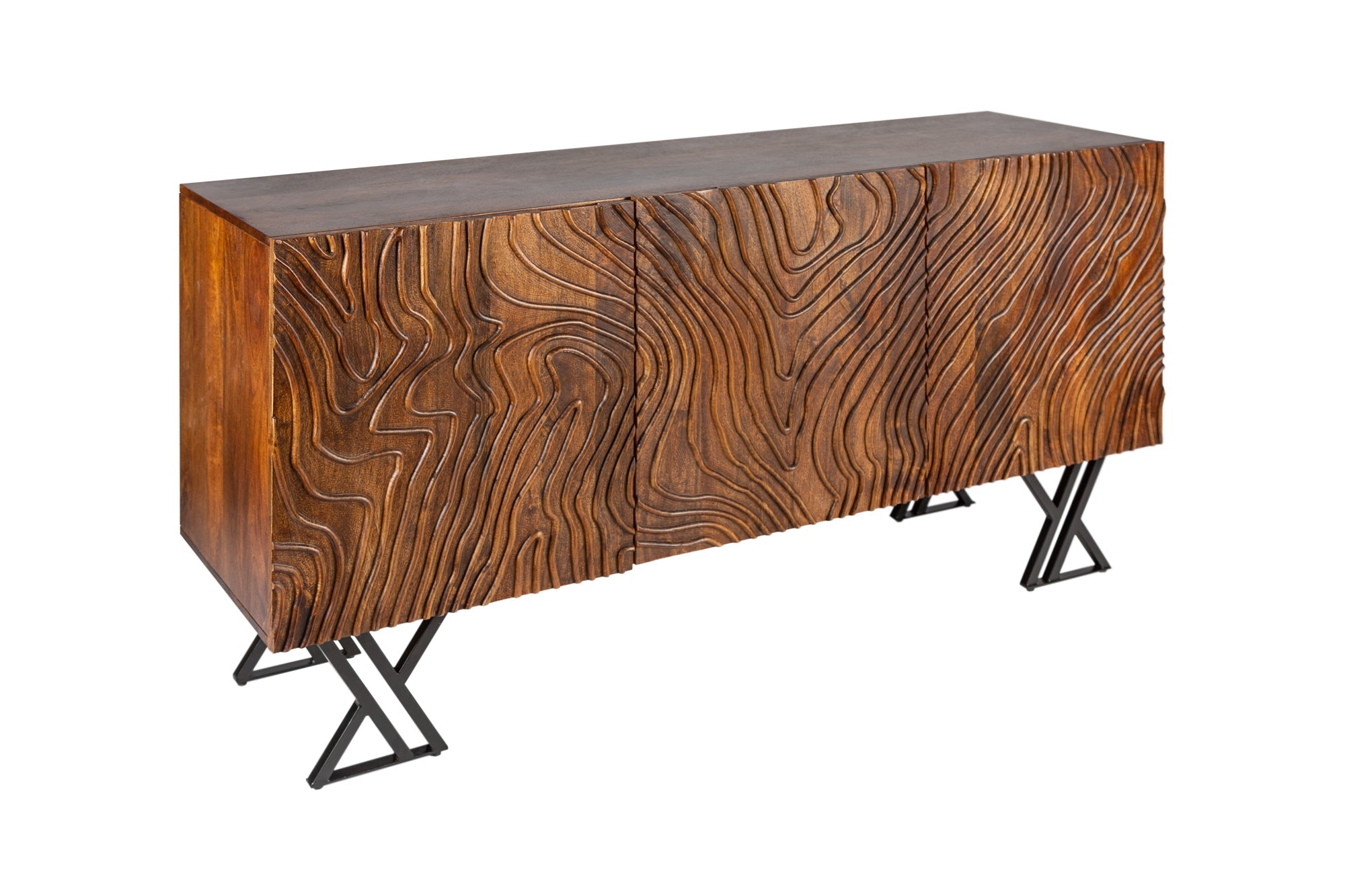 Invicta Comodă FLUID - 160cm | Mango, Maro | 160x86x38 cm