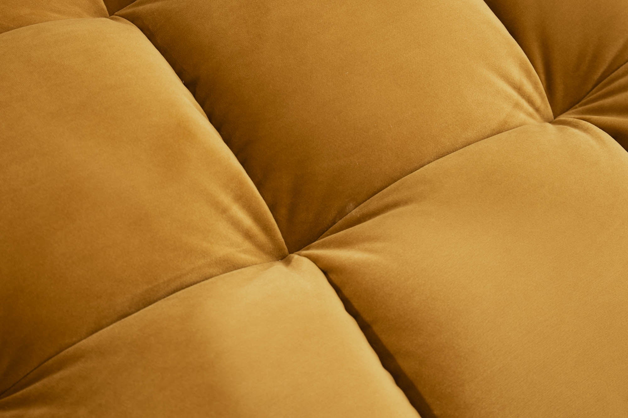 Invicta Canapea COZY VELVET - 260cm | Catifea, Galben Muștar | 260x85x83 cm