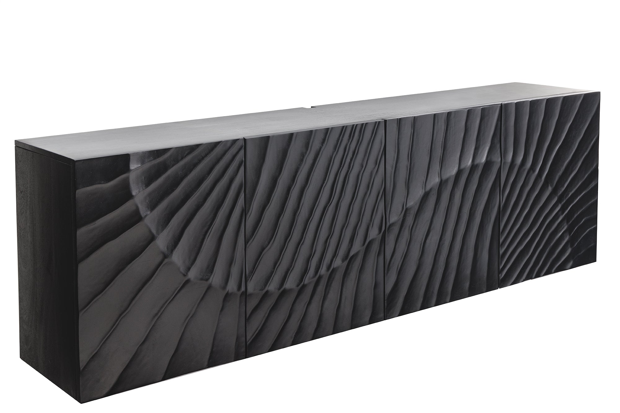Invicta Comodă SCORPION - 180cm | Mango, Negru | 177x58x38 cm