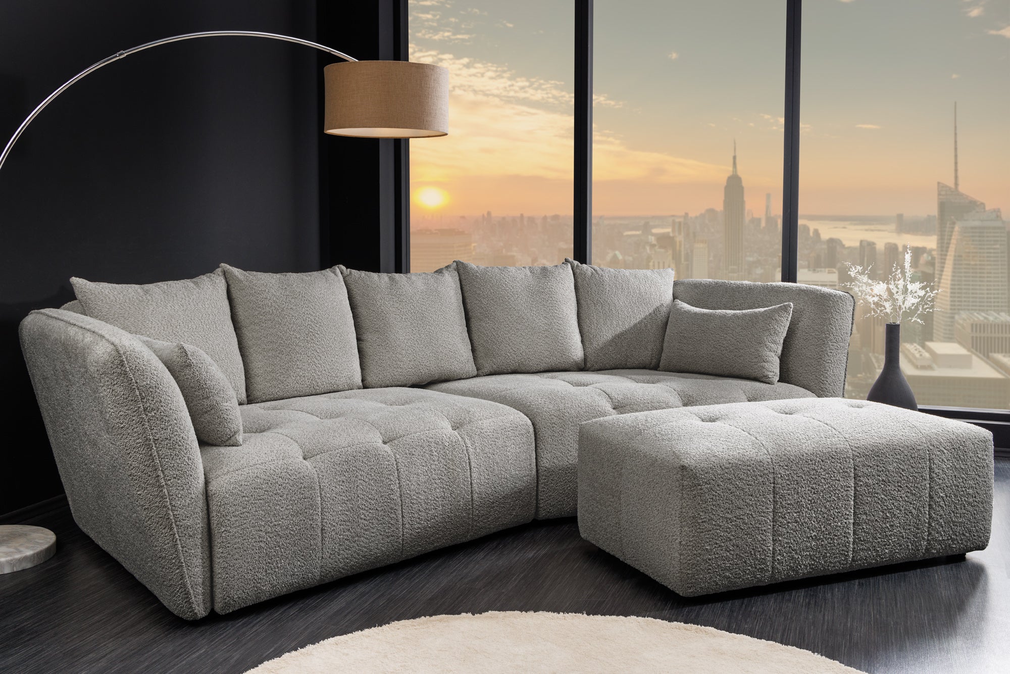 Invicta Canapea ROYAL - 295cm | Gri | 295x86x145 cm