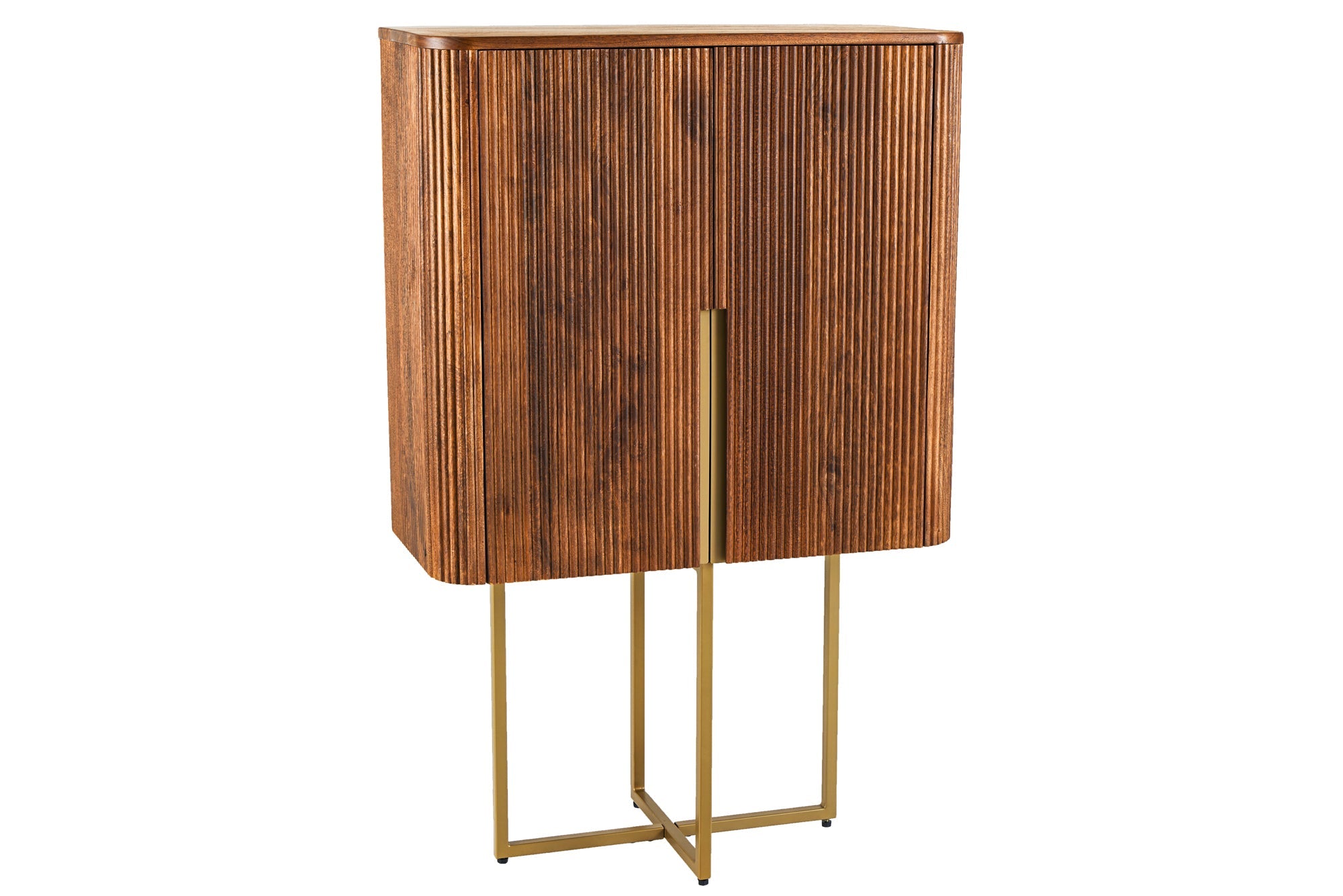 Invicta Vitrină înaltă GATSBY - 125cm | Mango, Auriu | 80x125x40 cm