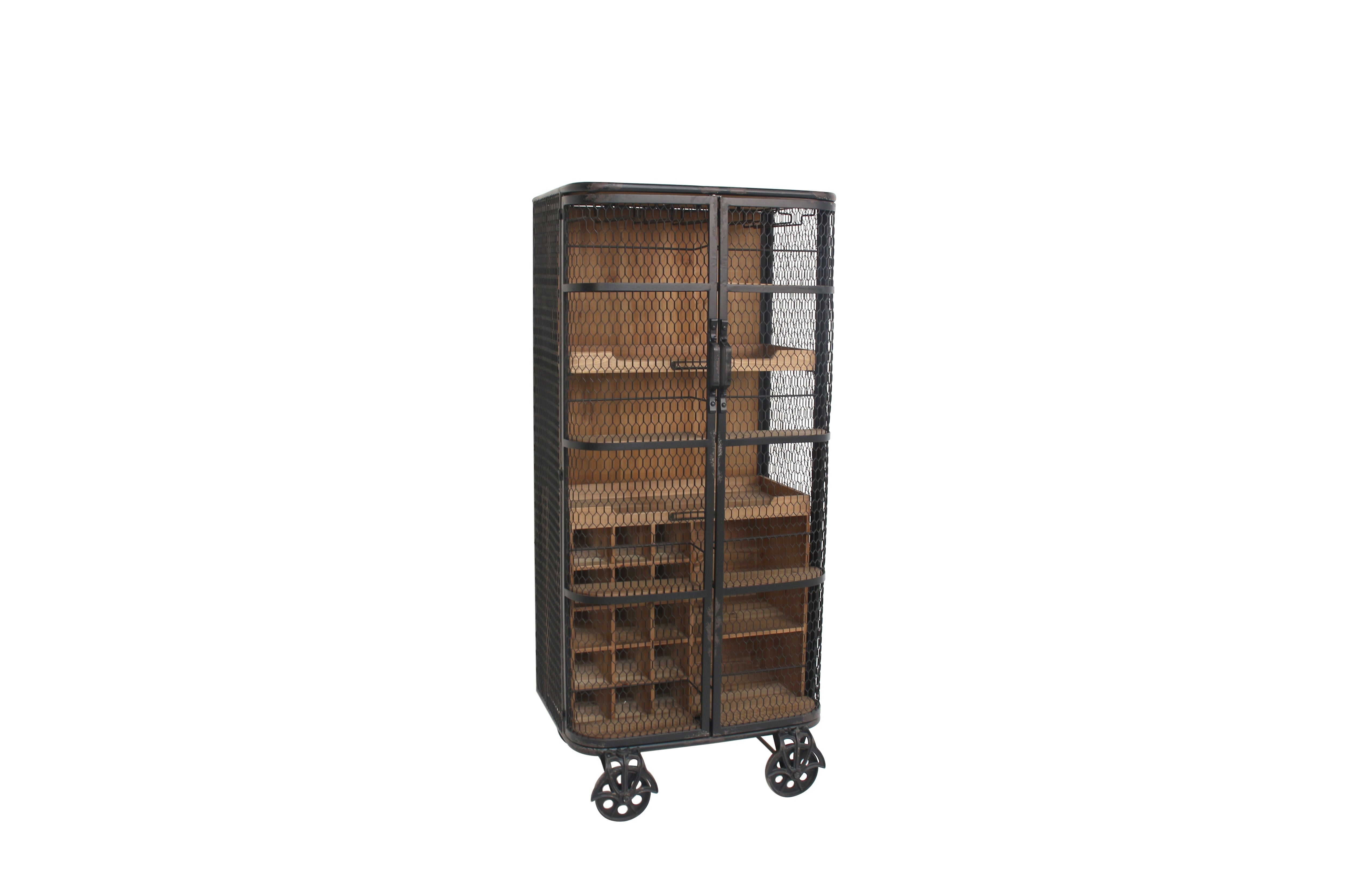 Invicta Vitrină LOFT - 145cm | Pin, Metal, Natural | 66x148x49 cm