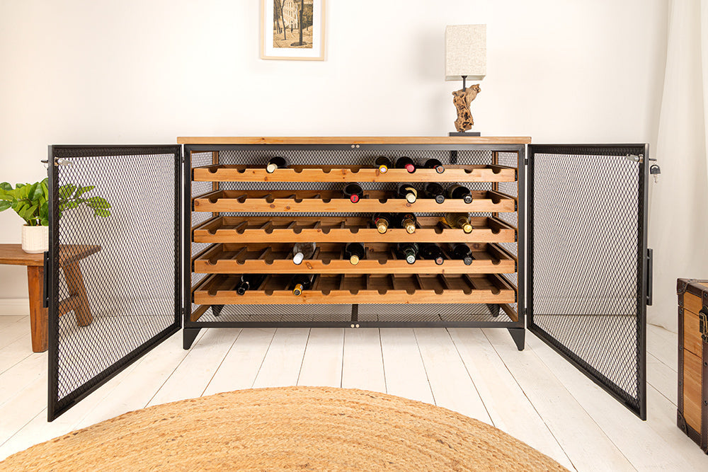 Invicta Dulap BODEGA - 130cm | Metal, Negru | 127x80x40 cm