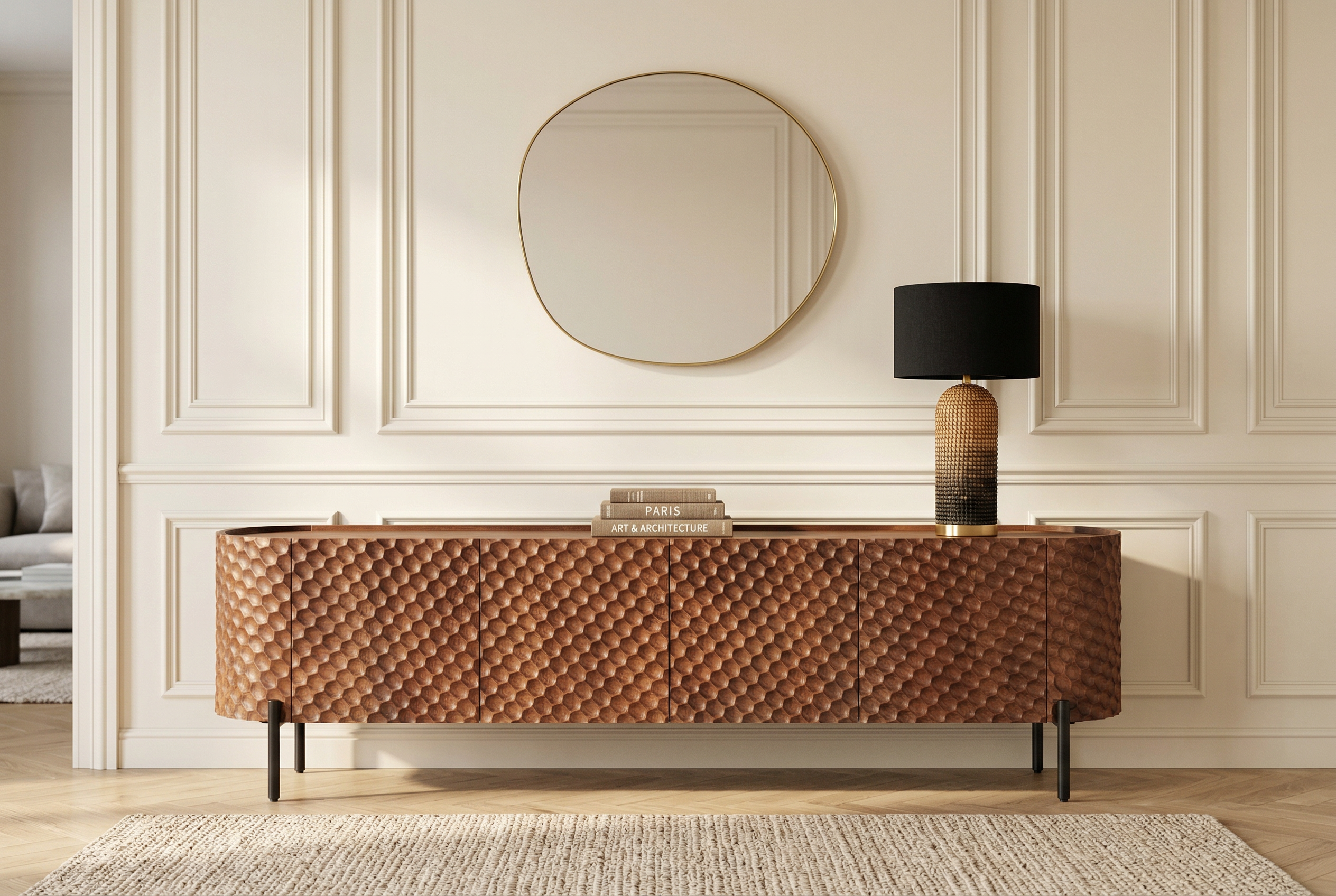 Invicta Comodă TV TV - 200cm | Mango, Negru | 200x56x43 cm