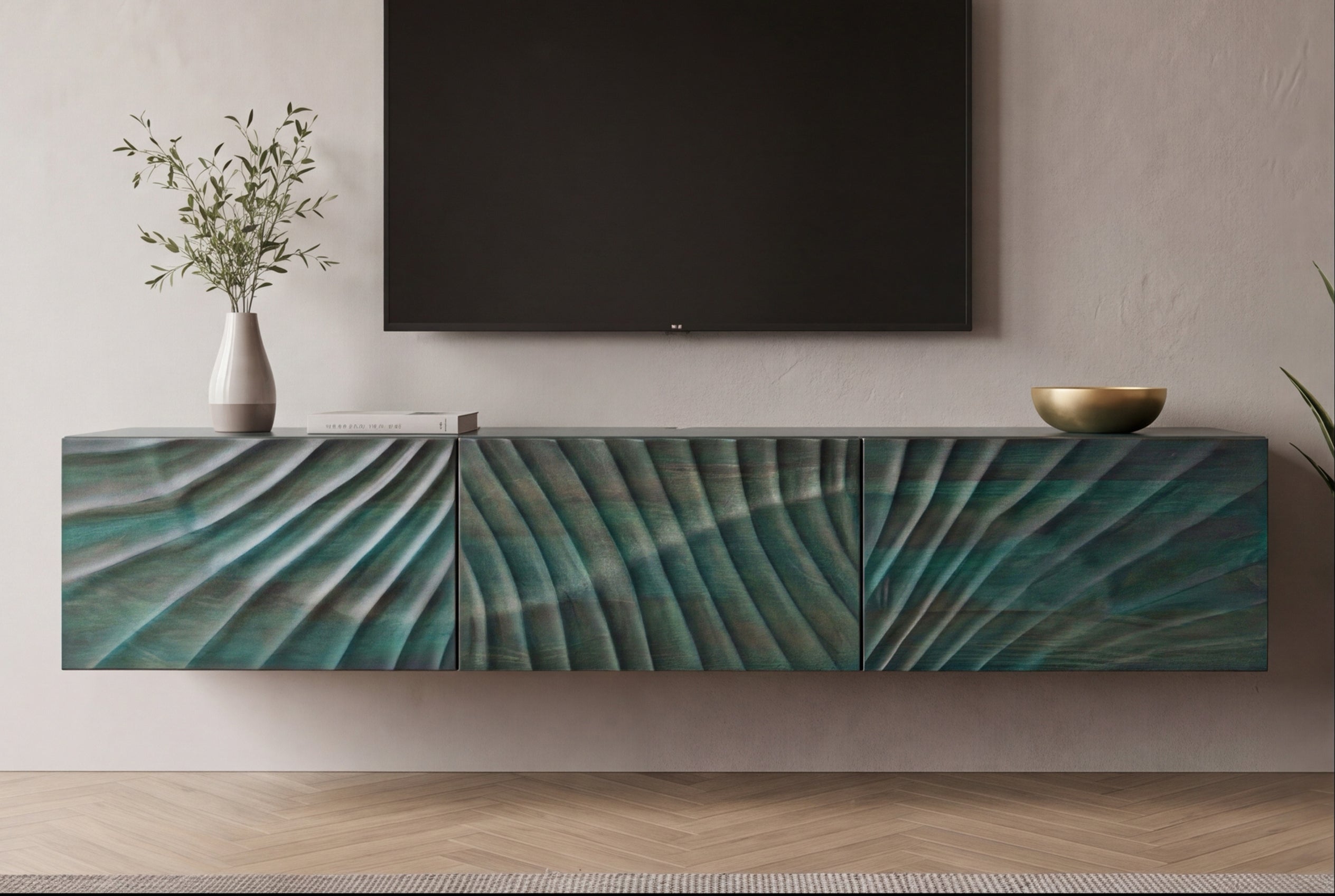 Invicta Comodă TV TV - 160cm | Mango, Turcoaz | 160x30x33 cm