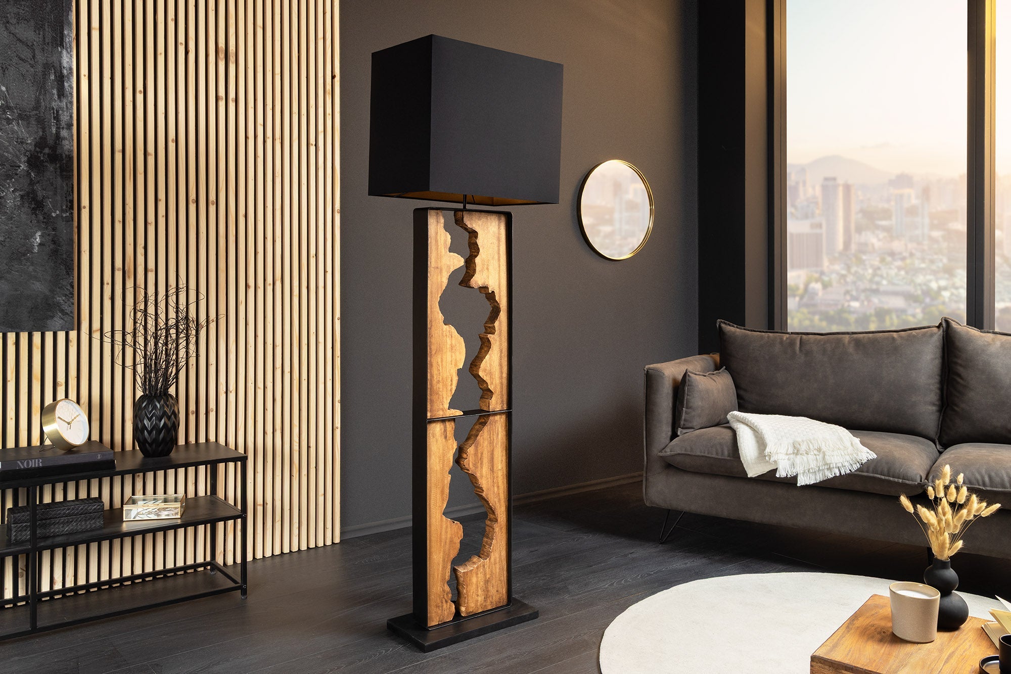 Invicta Lampadar DESIGNED BY NATURE - 165cm | Negru | 45x166x30 cm