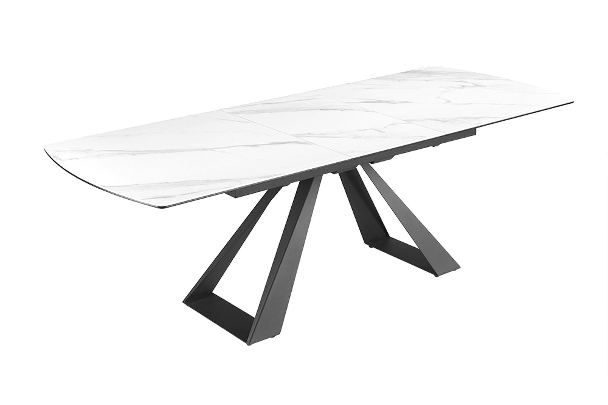 Invicta Masă dining CONCORD - 230cm | Marmură, Sticlă, Țesătură Cord, Alb