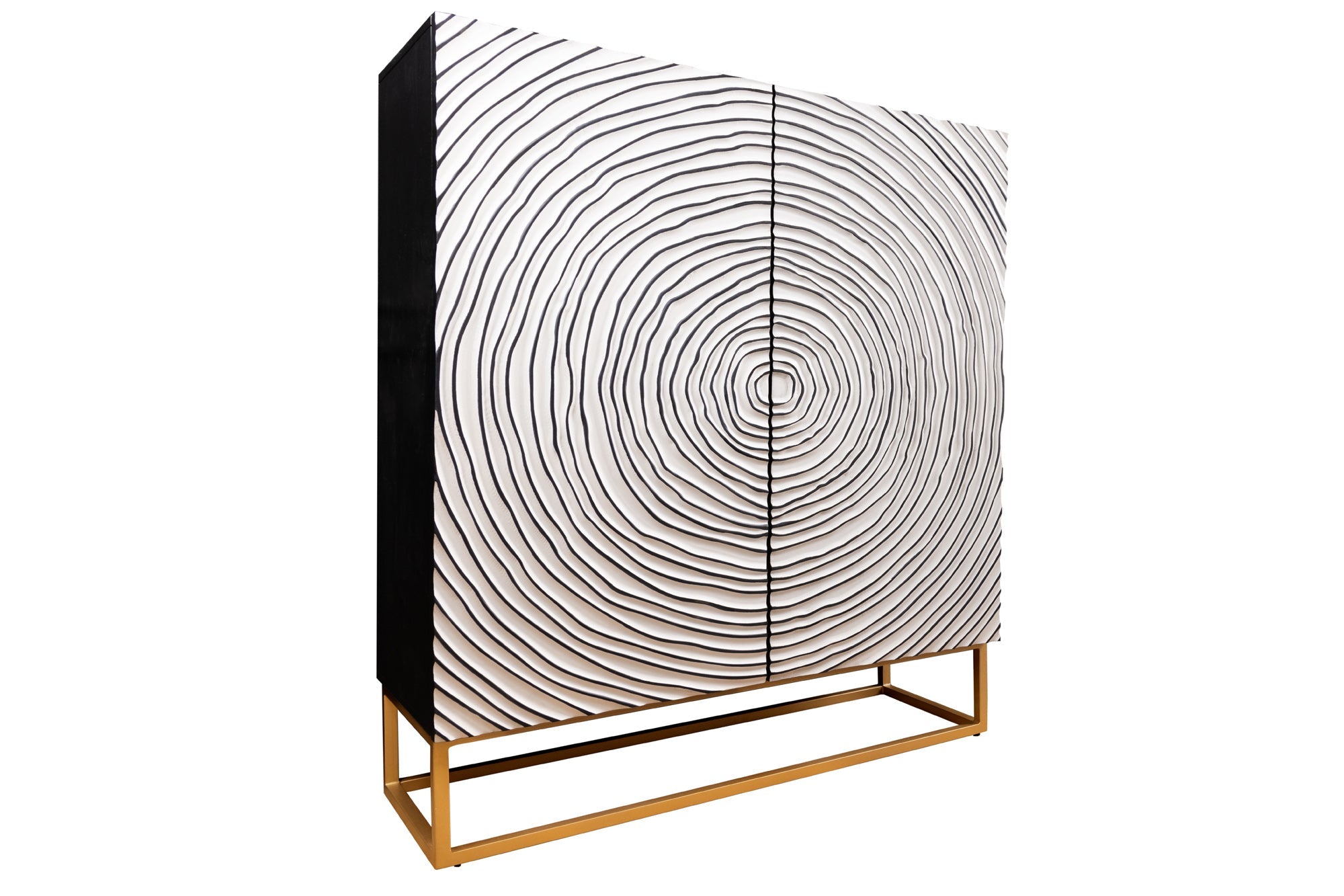 Invicta Vitrină înaltă ZEN CIRCLE - 120cm | Alb | 100x120x38 cm